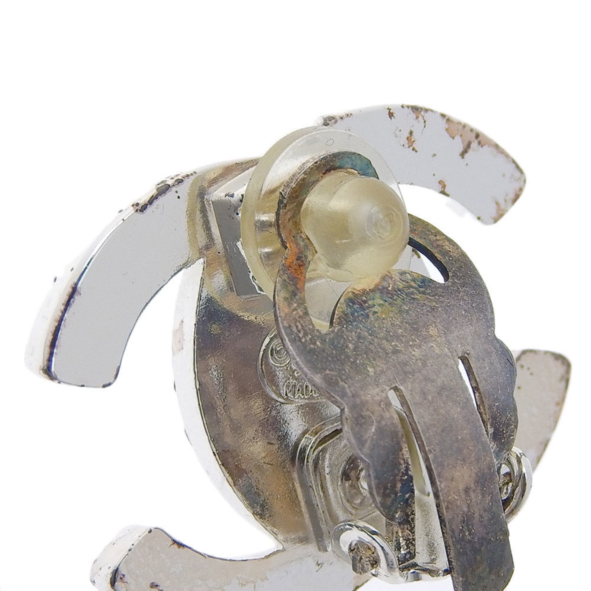 Chanel CHANEL Coco Mark Earrings 96A Turnlock Rhinestone Clip-on Size ONE SIZE - 4 Thumbnail