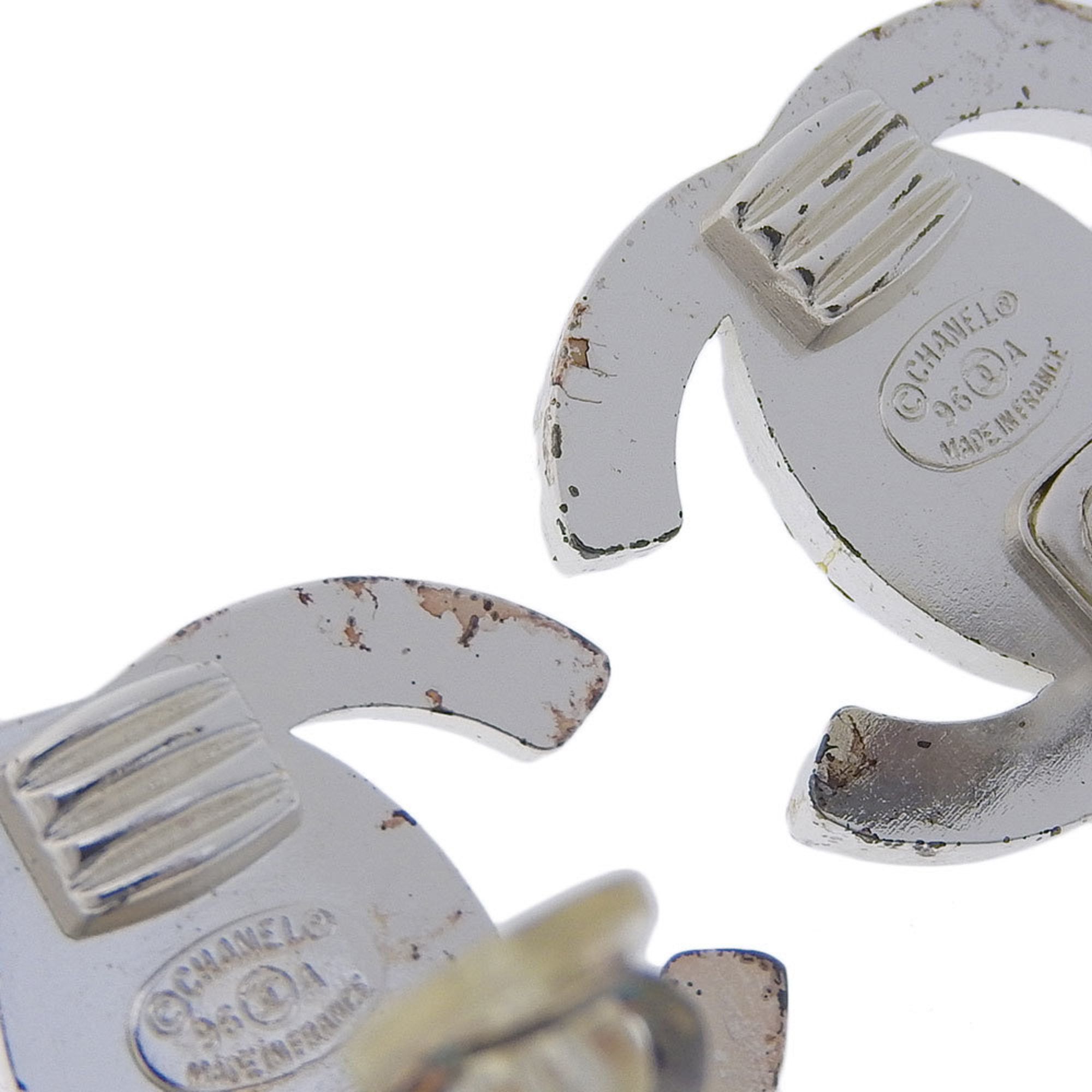 Chanel CHANEL Coco Mark Earrings 96A Turnlock Rhinestone Clip-on Size ONE SIZE - 3 Thumbnail
