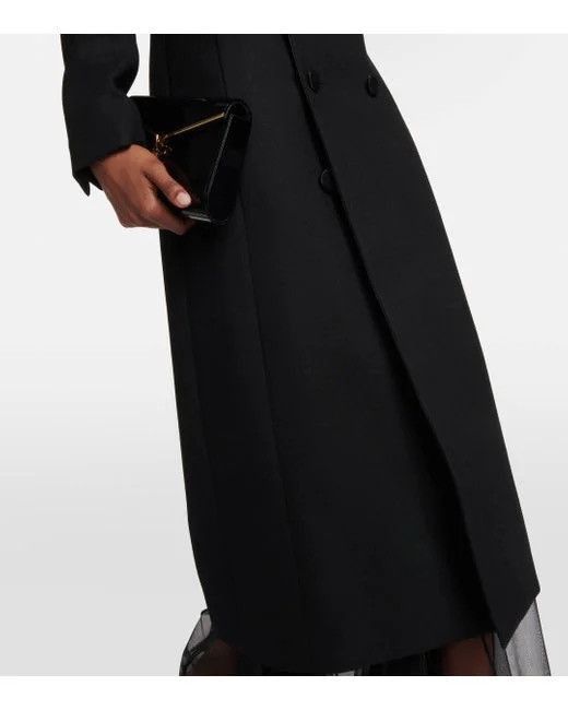 Saint Laurent Paris $5.5K VALUE Black Double-Breasted Wool Crepe Tuxedo Coat Size M / US 6-8 / IT 42-44 - 3 Thumbnail