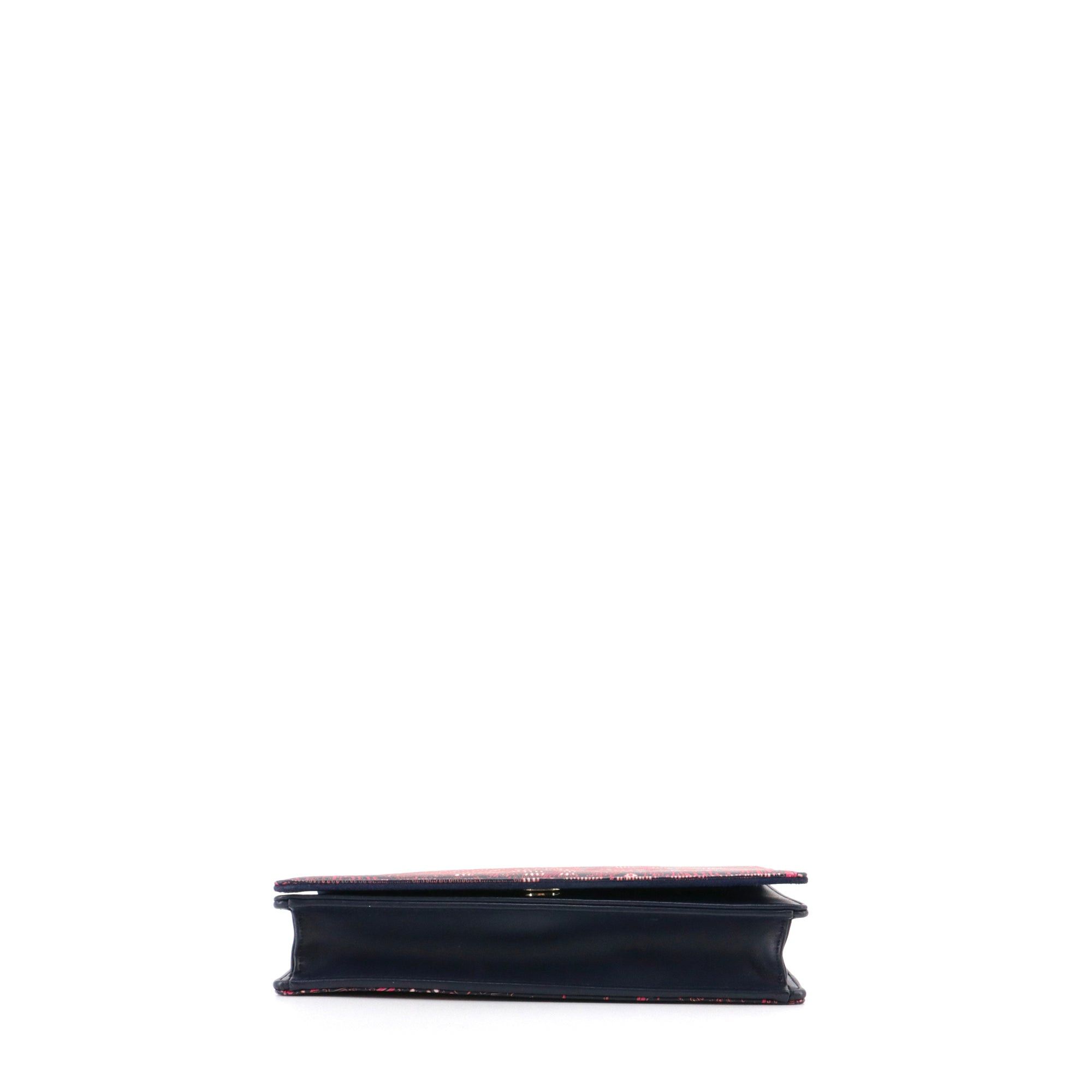 Dior DIOR - Lady Dior Wallet shoulder bag in fuchsia leather Size ONE SIZE - 4 Thumbnail
