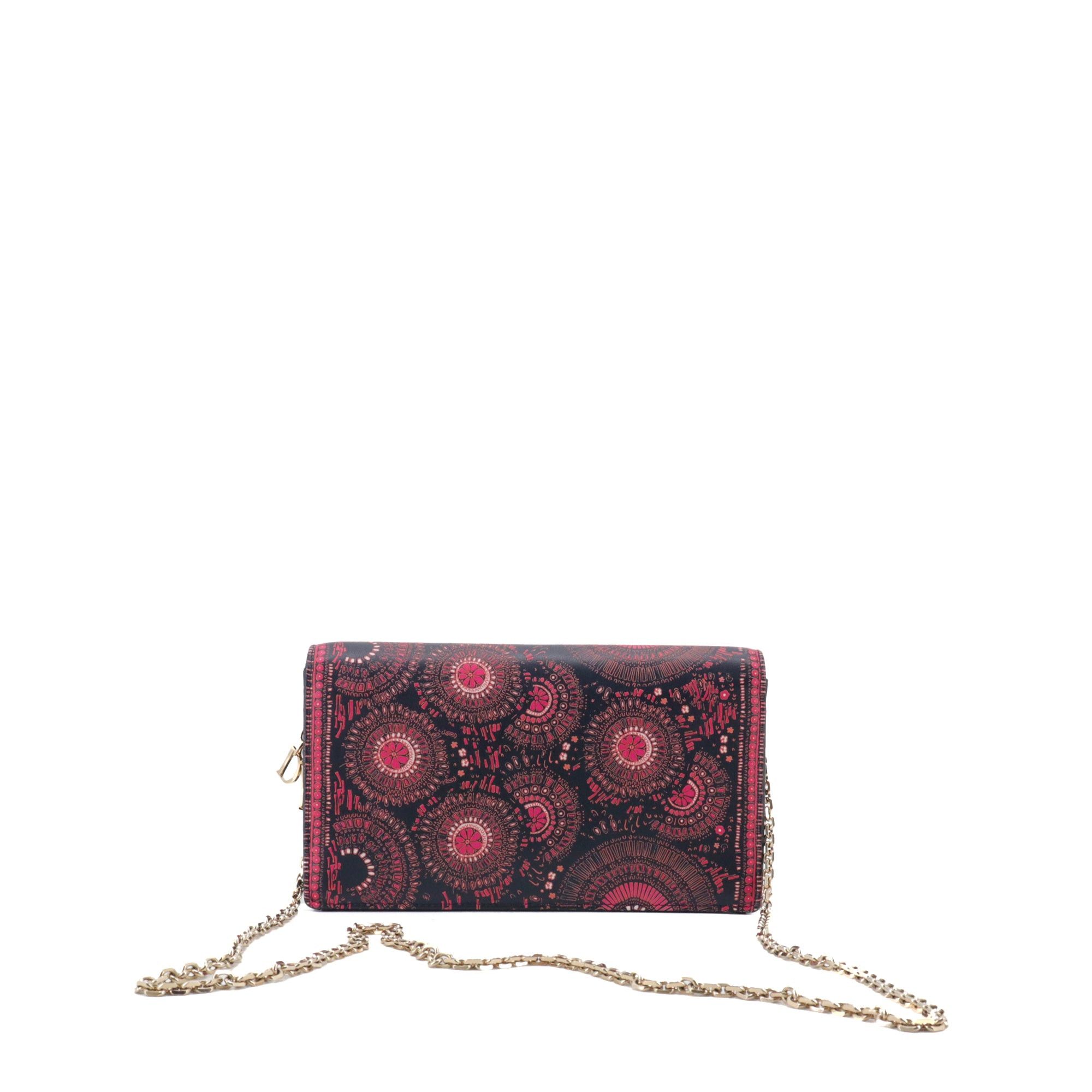Dior DIOR - Lady Dior Wallet shoulder bag in fuchsia leather Size ONE SIZE - 3 Thumbnail