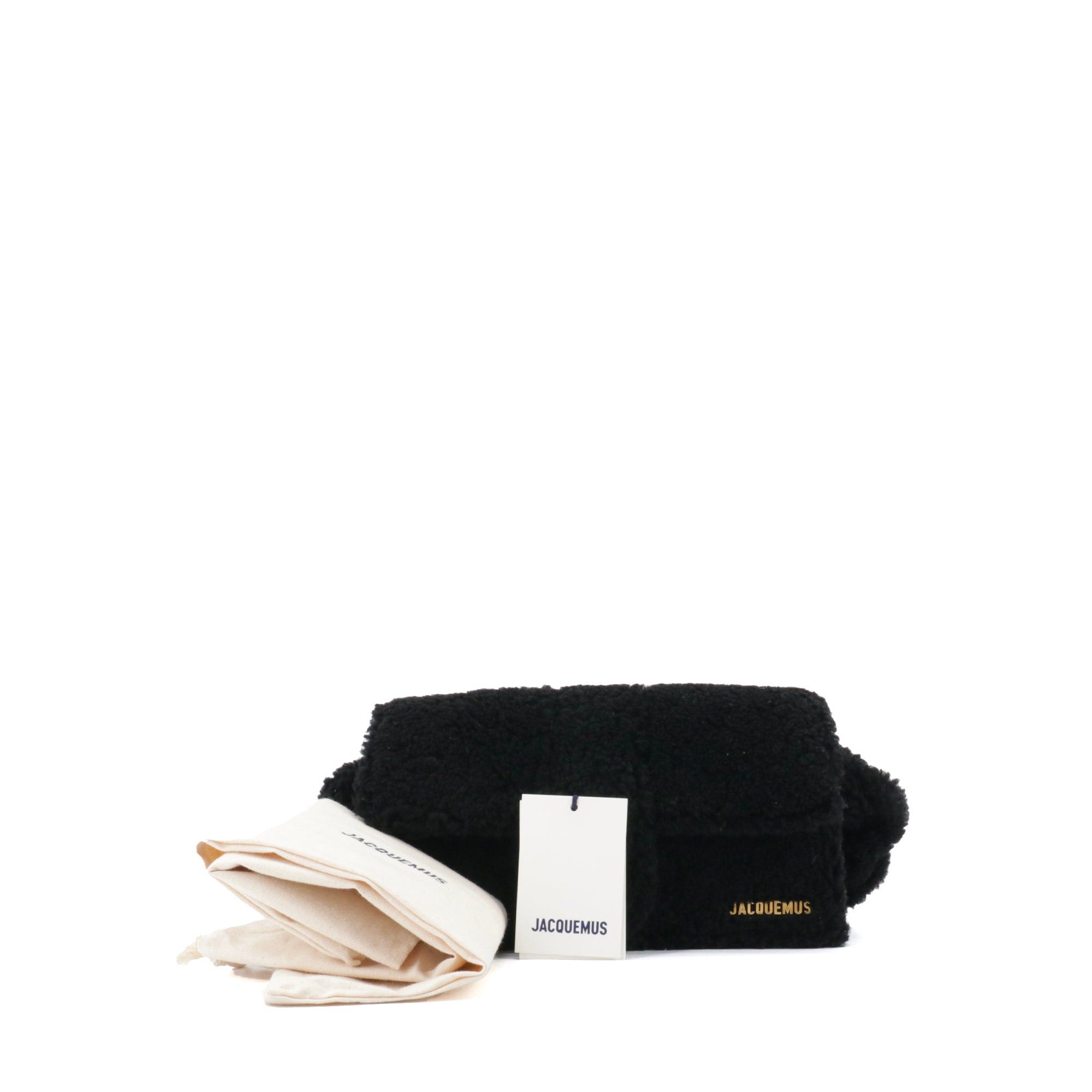 Jacquemus JACQUEMUS - Le Bambidou Jacquemus shoulder bag in black curly wool Size ONE SIZE - 8 Thumbnail