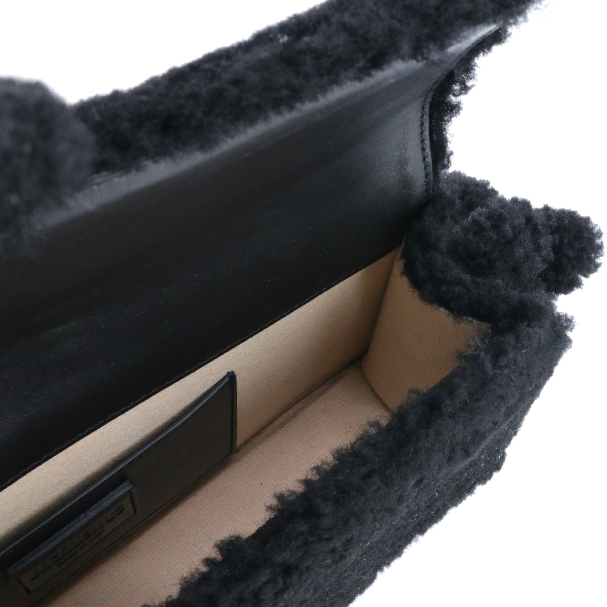 Jacquemus JACQUEMUS - Le Bambidou Jacquemus shoulder bag in black curly wool Size ONE SIZE - 7 Thumbnail