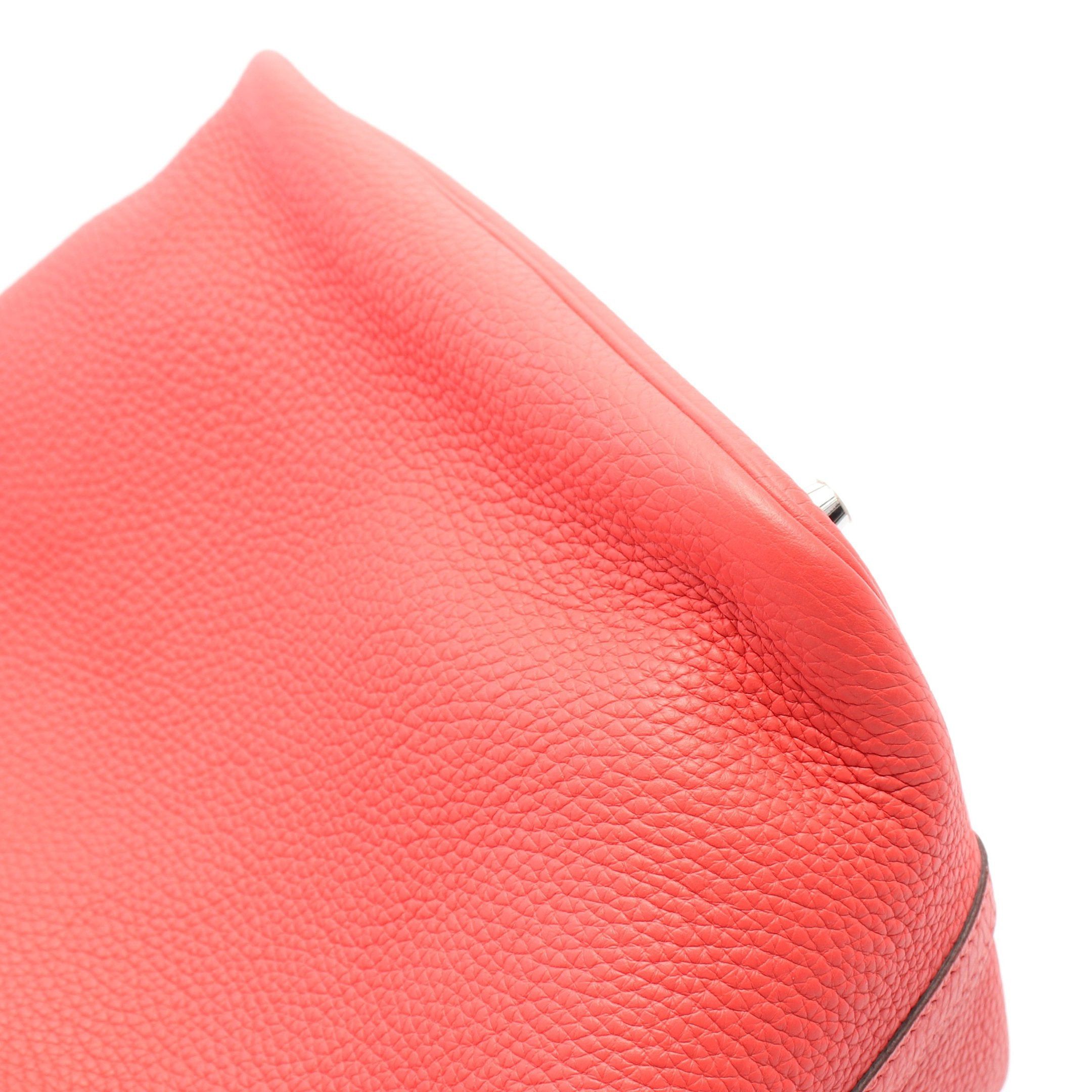 Hermes Hermes Picotane Lock Mm Rouge Pivoine Handbag Clemence Leather Pink Red Silver Hardware D Stamp Size ONE SIZE - 6 Thumbnail