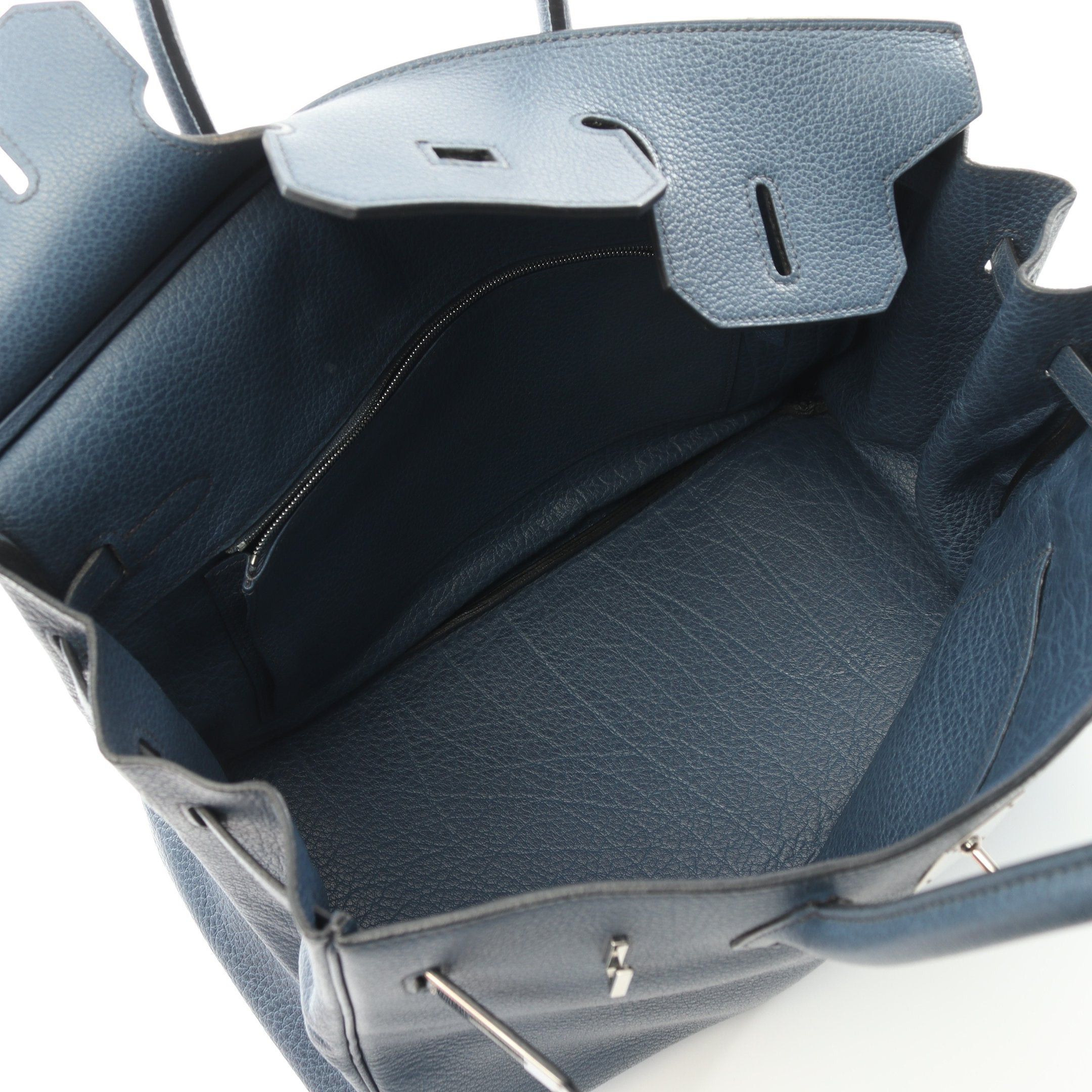 Hermes Hermes Birkin 35 Handbag Togo Blue Silver Hardware □I Stamp (Manufactured Around 2005) Size ONE SIZE - 4 Thumbnail