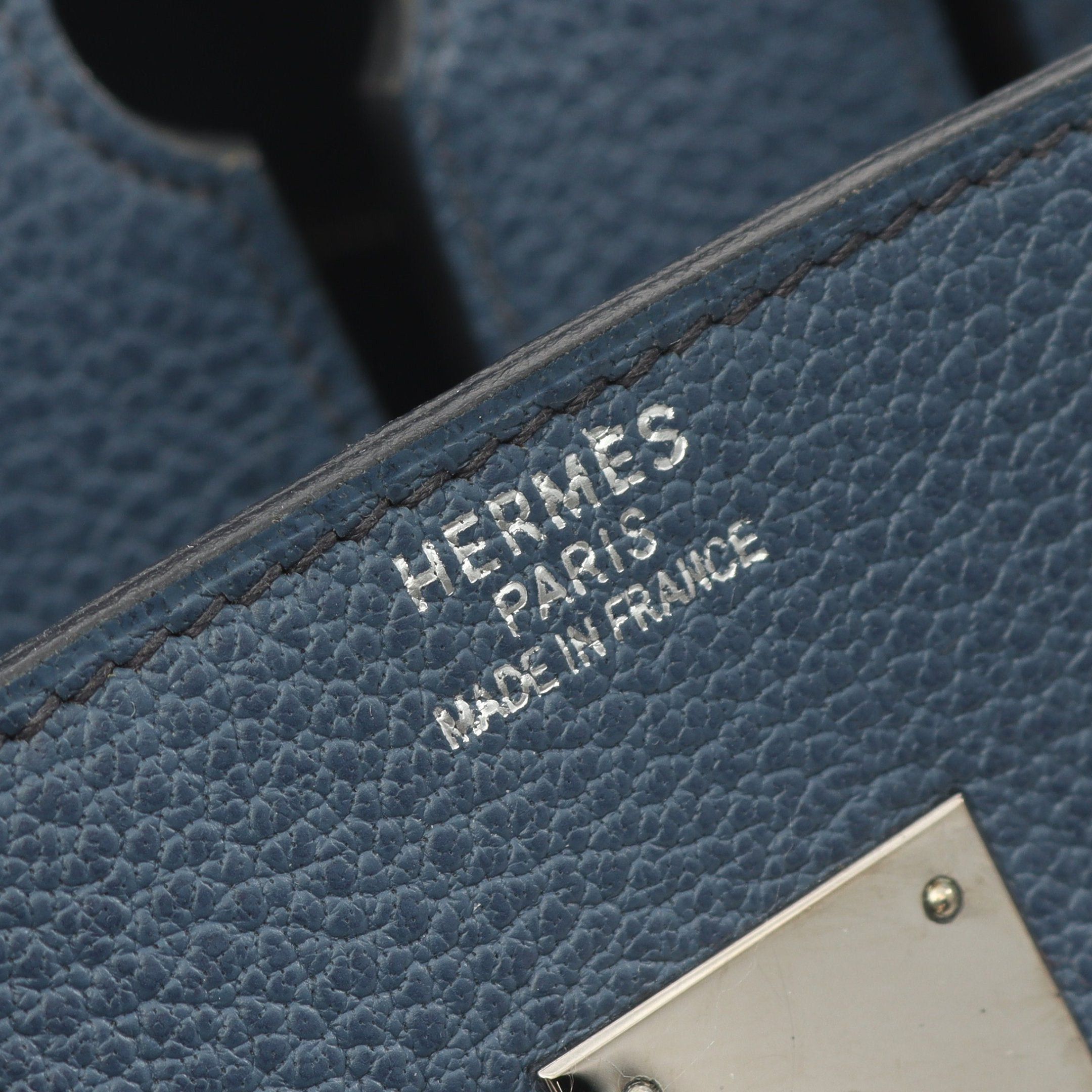 Hermes Hermes Birkin 35 Handbag Togo Blue Silver Hardware □I Stamp (Manufactured Around 2005) Size ONE SIZE - 5 Thumbnail