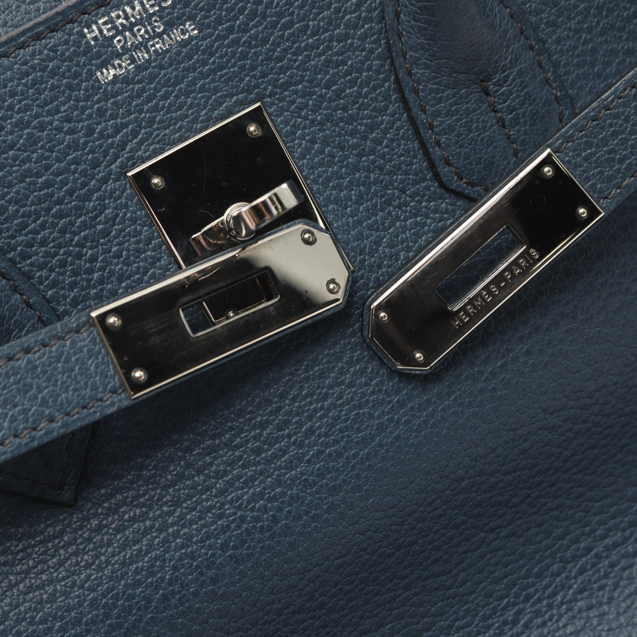 Hermes Hermes Birkin 35 Handbag Togo Blue Silver Hardware □I Stamp (Manufactured Around 2005) Size ONE SIZE - 11 Thumbnail