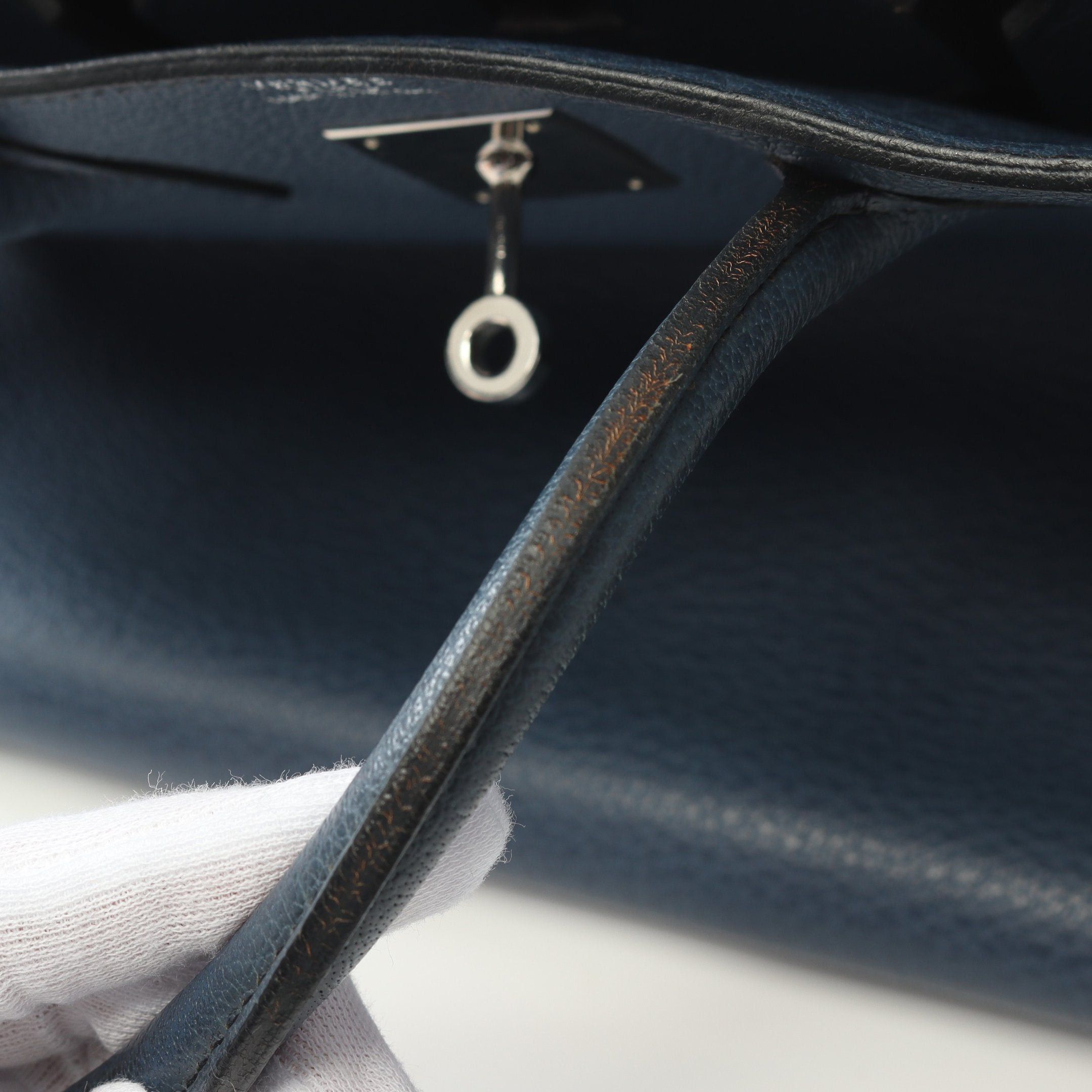 Hermes Hermes Birkin 35 Handbag Togo Blue Silver Hardware □I Stamp (Manufactured Around 2005) Size ONE SIZE - 10 Thumbnail