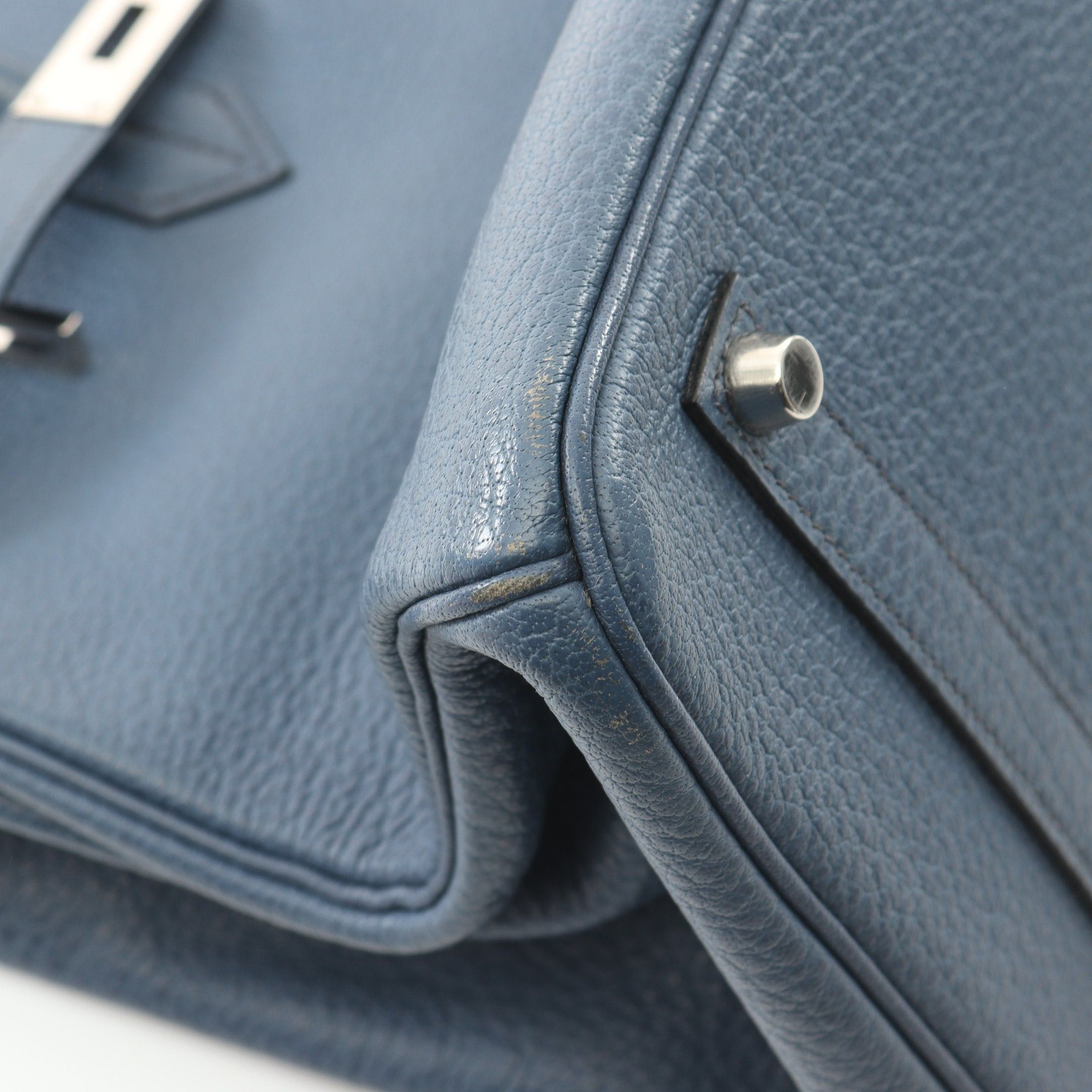 Hermes Hermes Birkin 35 Handbag Togo Blue Silver Hardware □I Stamp (Manufactured Around 2005) Size ONE SIZE - 8 Thumbnail
