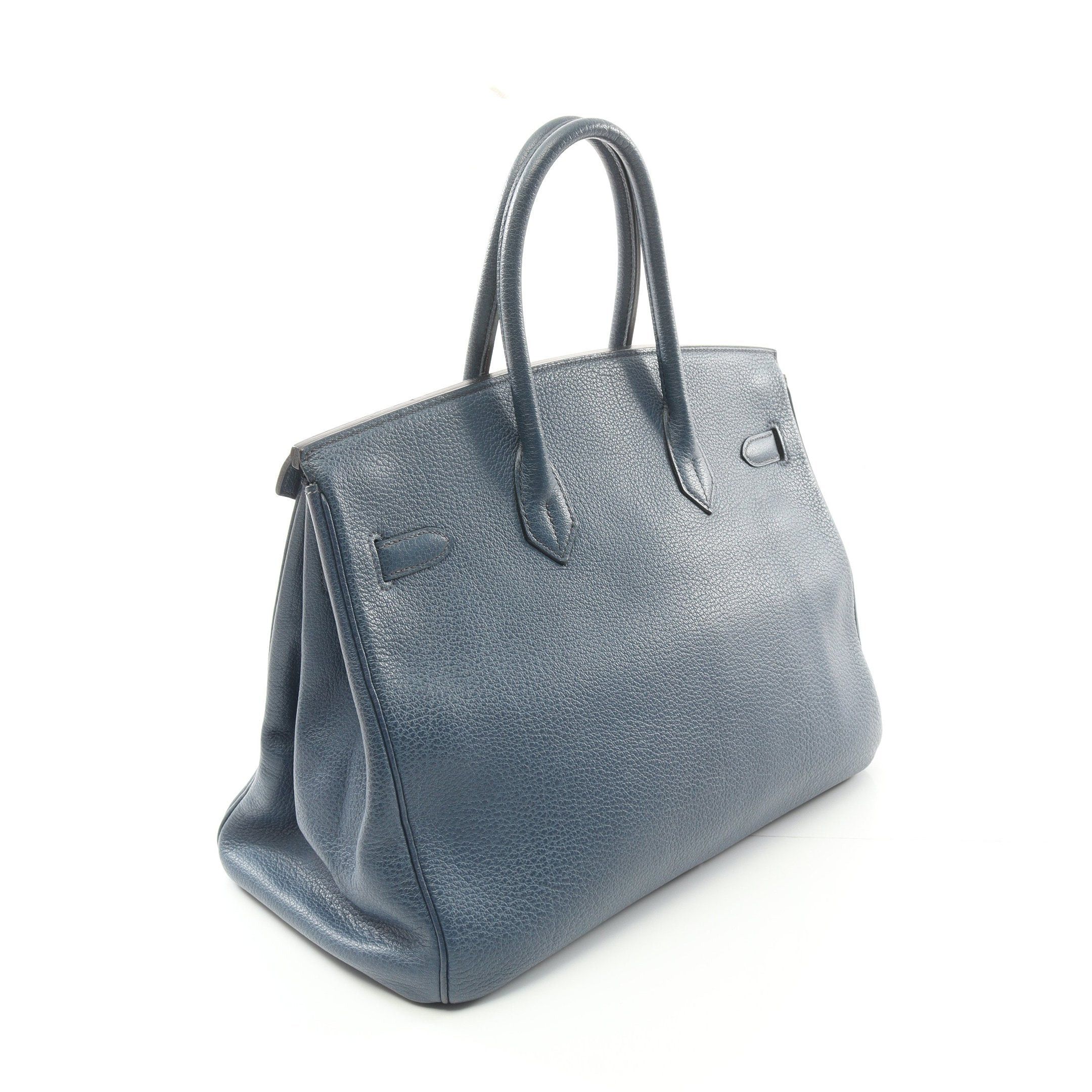 Hermes Hermes Birkin 35 Handbag Togo Blue Silver Hardware □I Stamp (Manufactured Around 2005) Size ONE SIZE - 2 Thumbnail