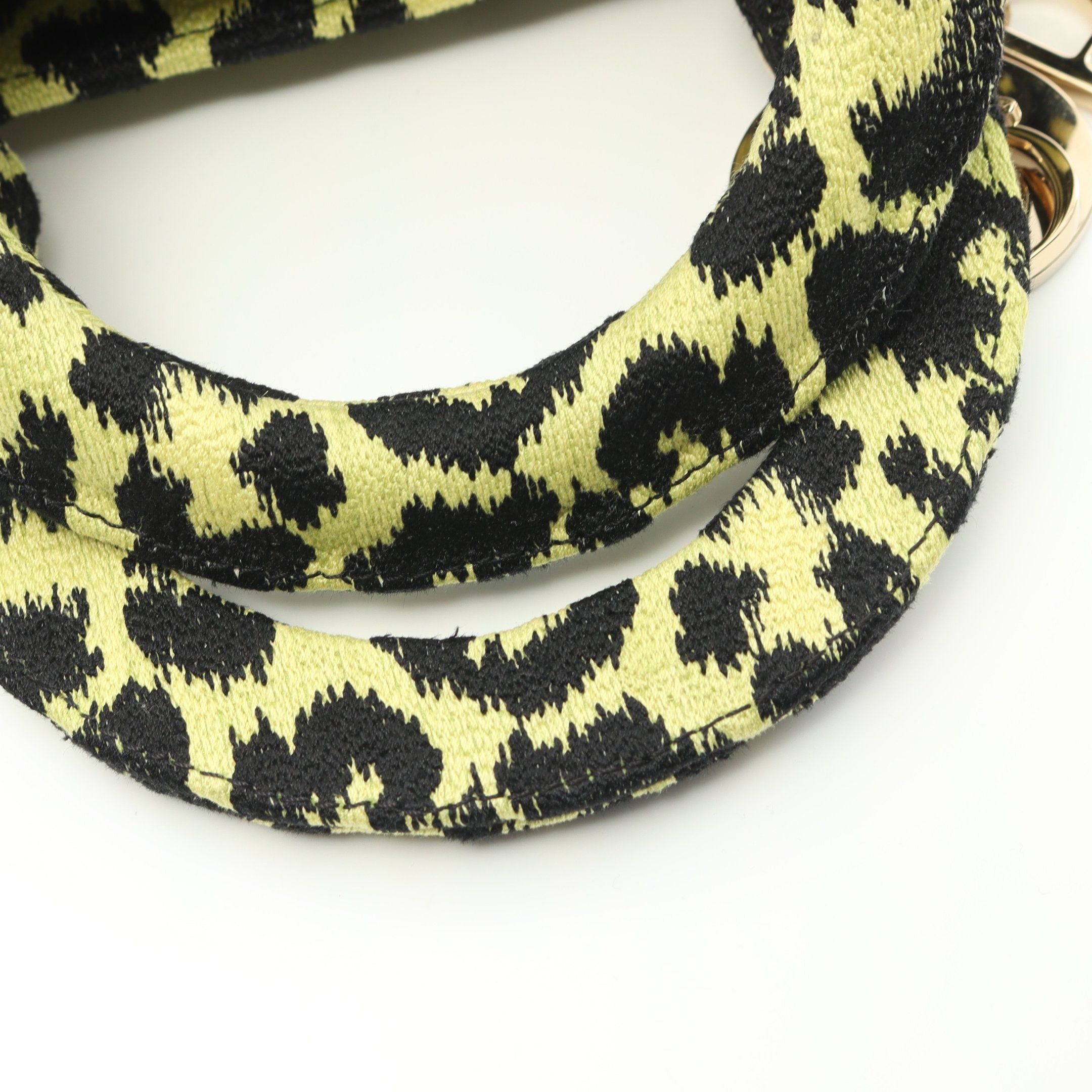 Dior Dior Lady Medium Handbag Leopard Canvas Yellow-Green Black Size ONE SIZE - 5 Thumbnail