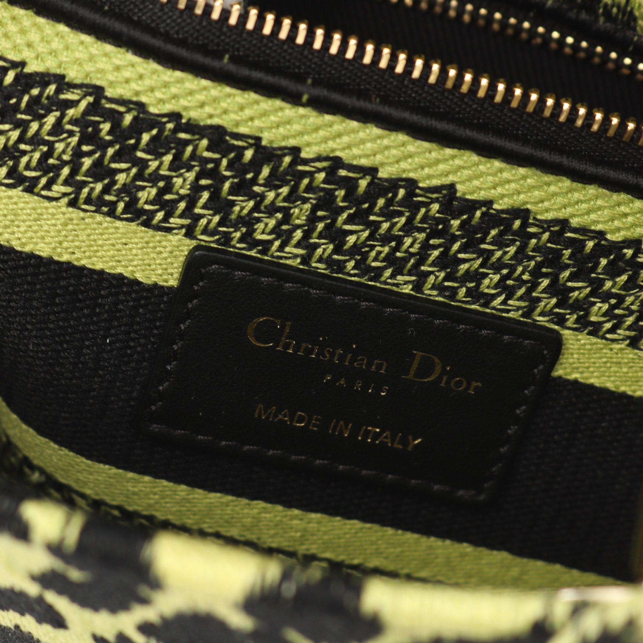 Dior Dior Lady Medium Handbag Leopard Canvas Yellow-Green Black Size ONE SIZE - 4 Thumbnail