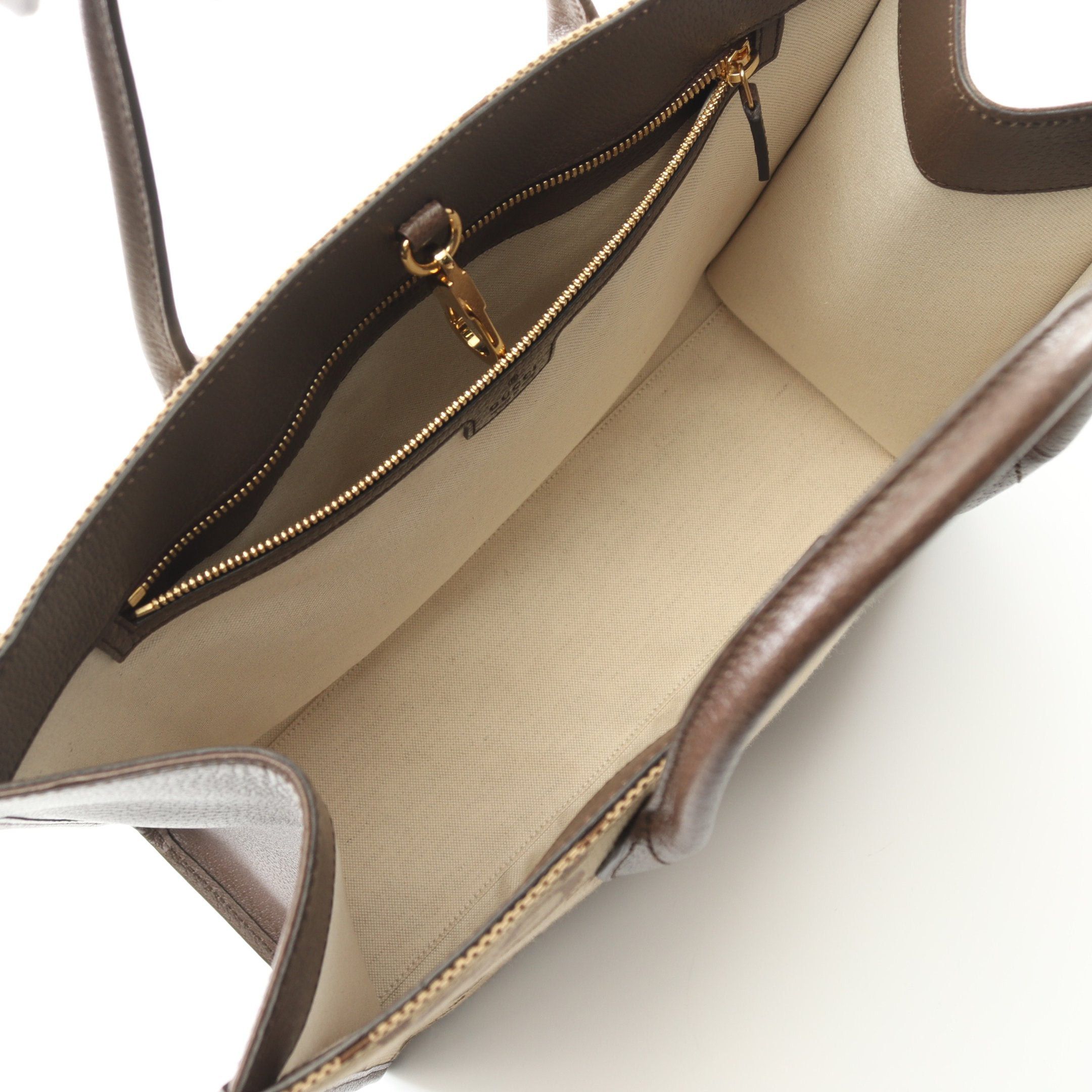 Gucci Gucci Jumbo Gg Handbag Tote Bag Canvas Leather Beige Dark Brown Size ONE SIZE - 3 Thumbnail