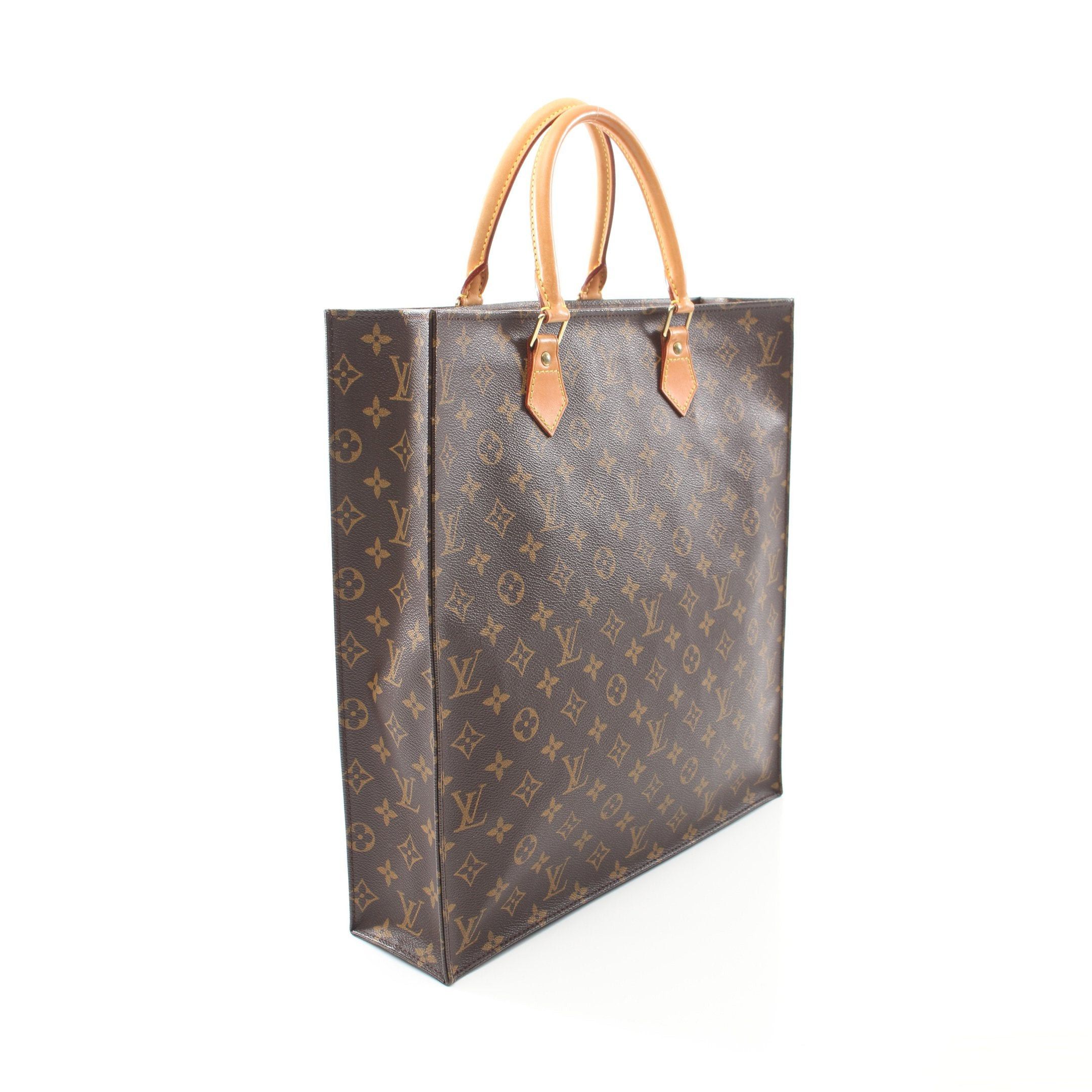 Louis Vuitton Louis Vuitton Sac Plat Monogram Handbag Tote Bag Leather Brown Size ONE SIZE - 2 Thumbnail