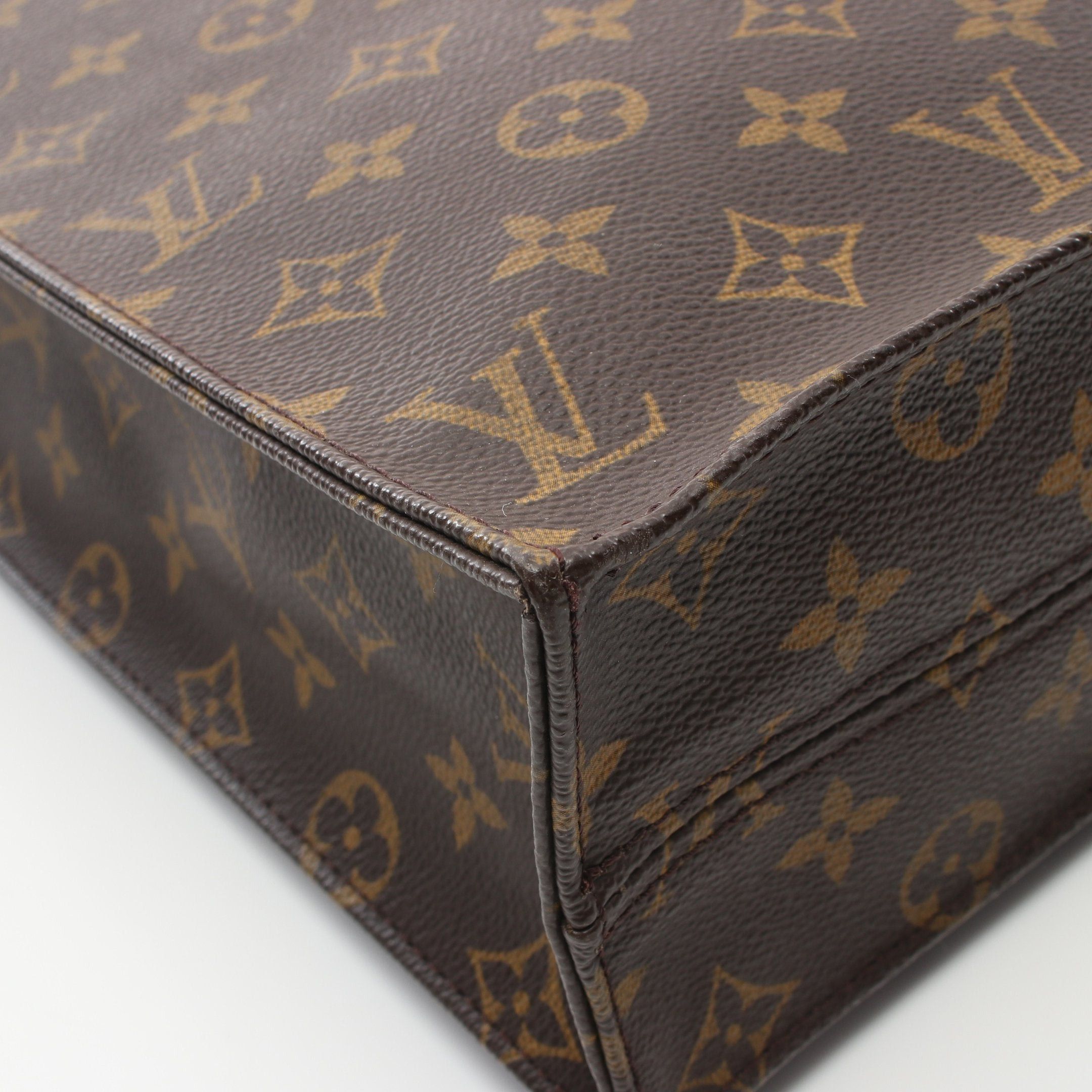 Louis Vuitton Louis Vuitton Sac Plat Monogram Handbag Tote Bag Leather Brown Size ONE SIZE - 9 Thumbnail