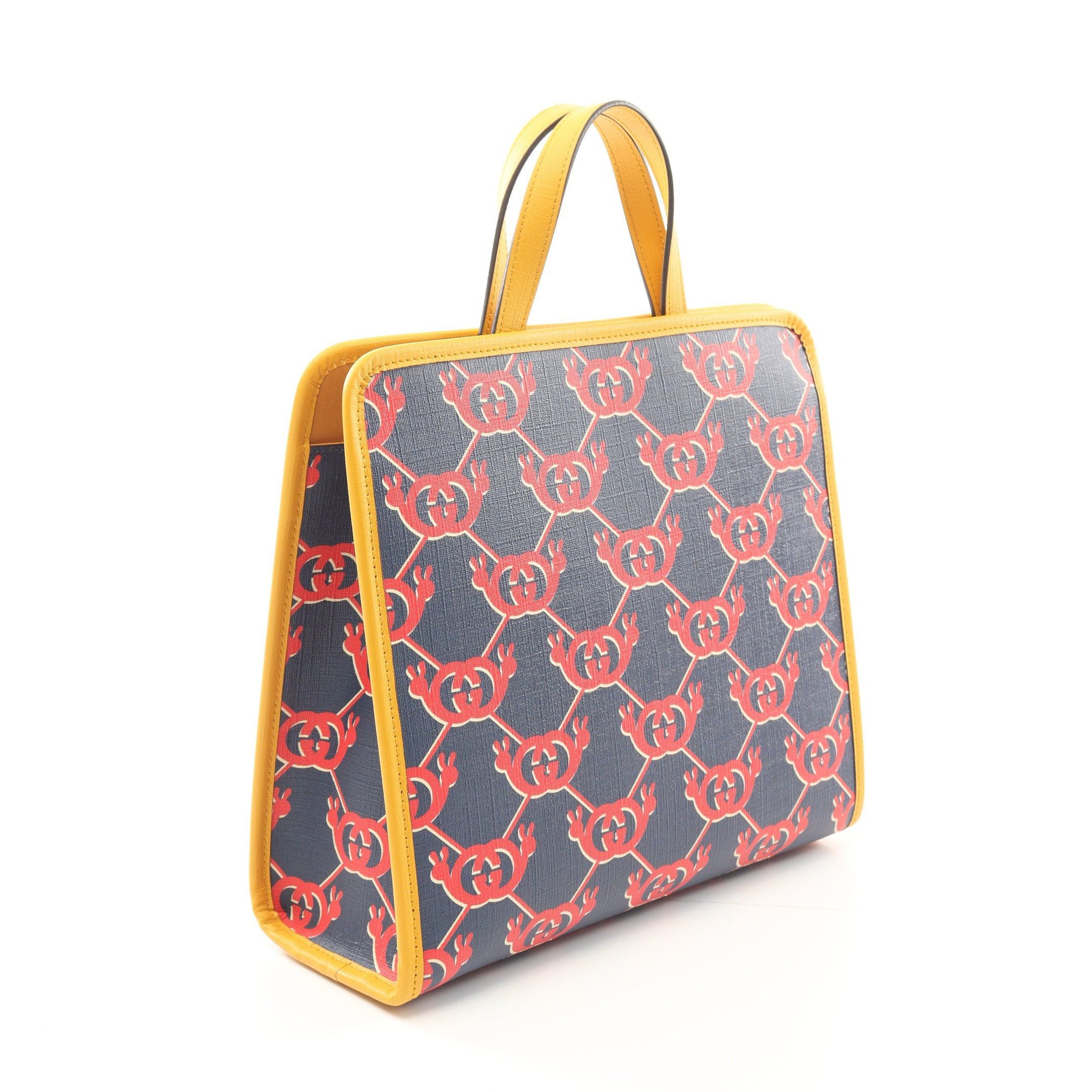 Gucci Gucci Children'S Interlocking G Snail Handbag Tote Bag Leather Navy Yellow Red Kids Size ONE SIZE - 2 Thumbnail