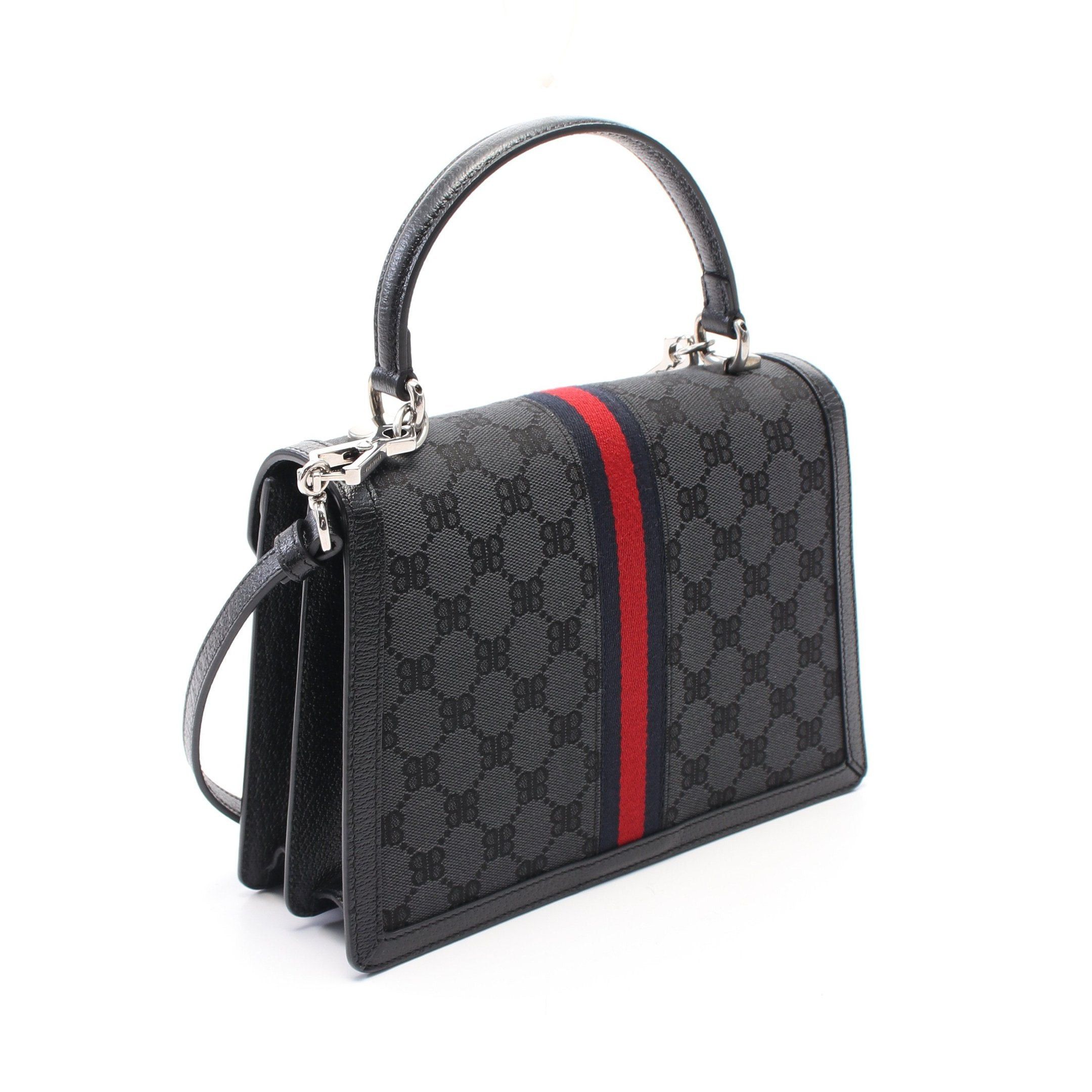 Balenciaga Balenciaga Balenciaga * Gucci The Hacker Project Small Top Handle Bag Handbag Canvas Leather Black Size ONE SIZE - 2 Thumbnail