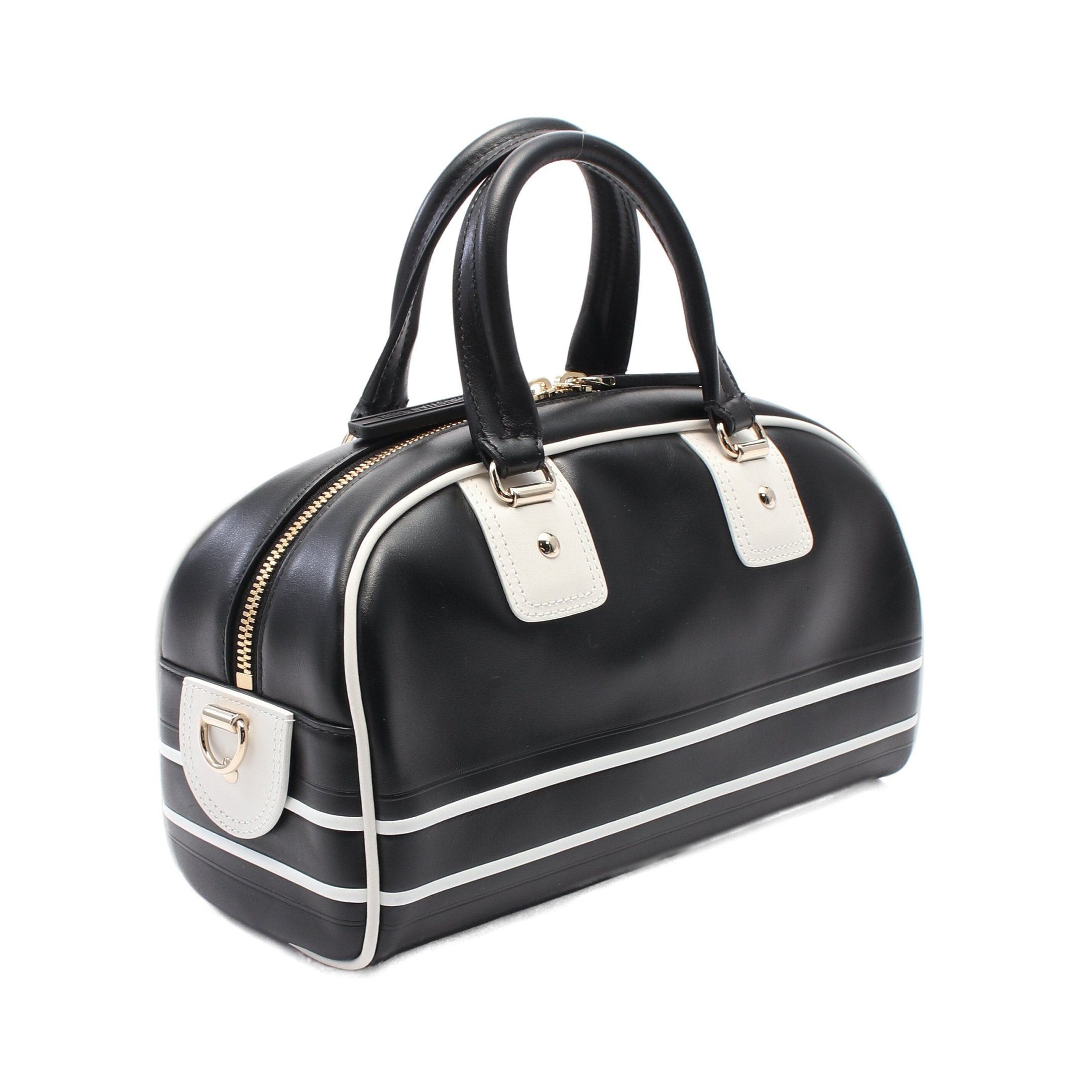 Dior Dior Vibe Small Bowling Bag Handbag Mini Boston Leather Black White Size ONE SIZE - 2 Thumbnail