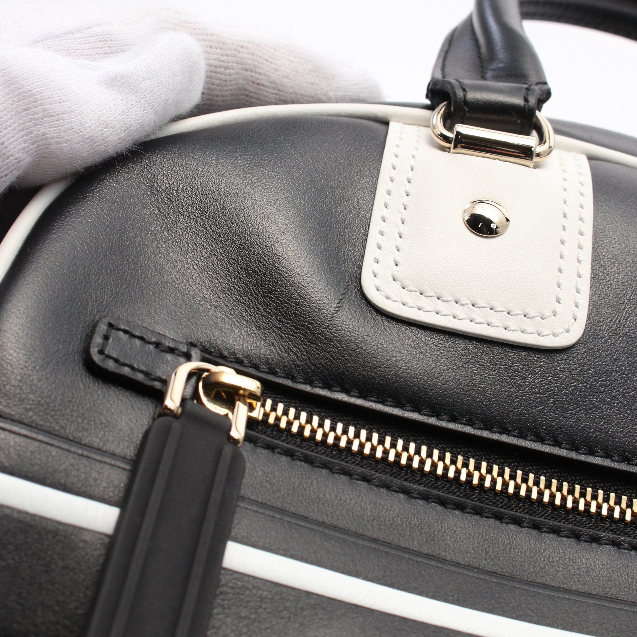Dior Dior Vibe Small Bowling Bag Handbag Mini Boston Leather Black White Size ONE SIZE - 6 Thumbnail