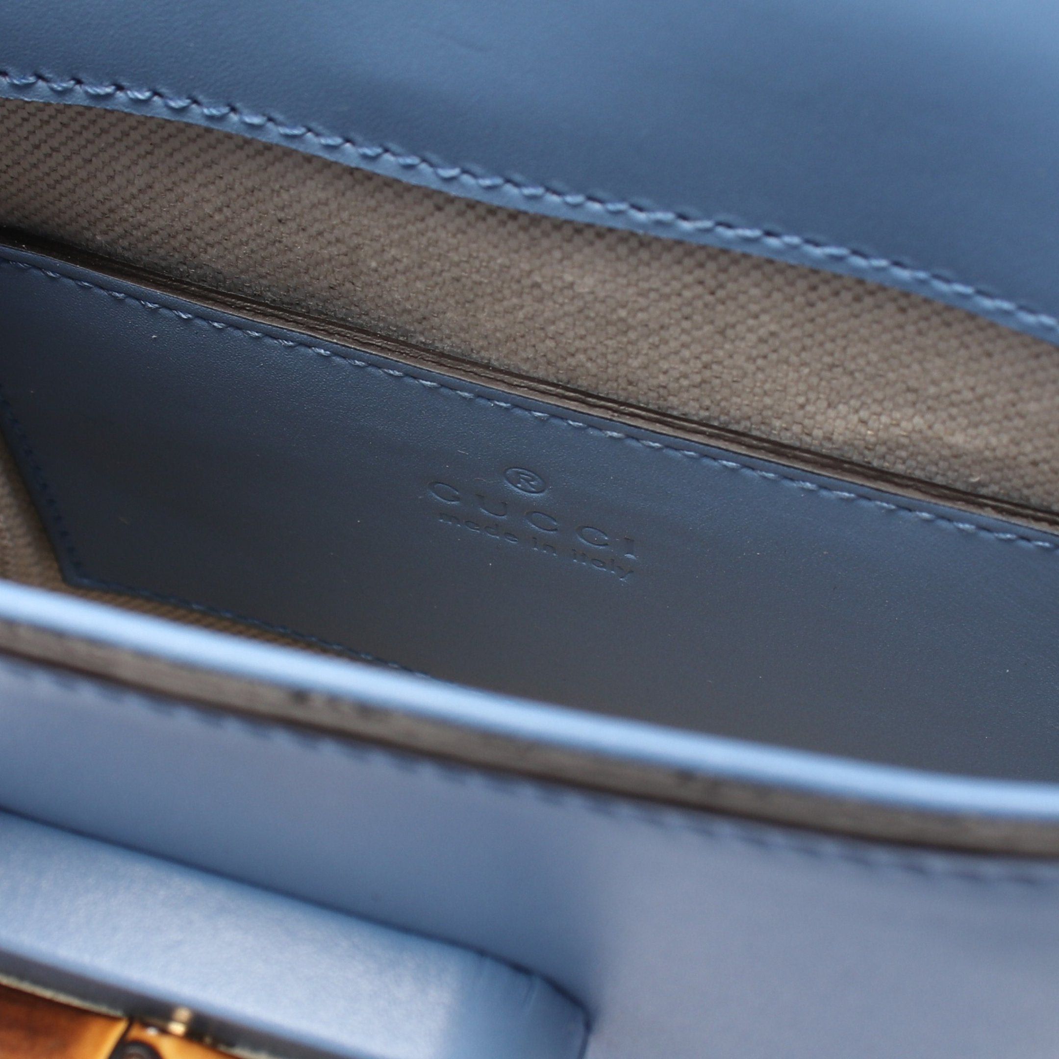 Gucci Gucci Bamboo Handbag Leather Blue 3Way Size ONE SIZE - 4 Thumbnail