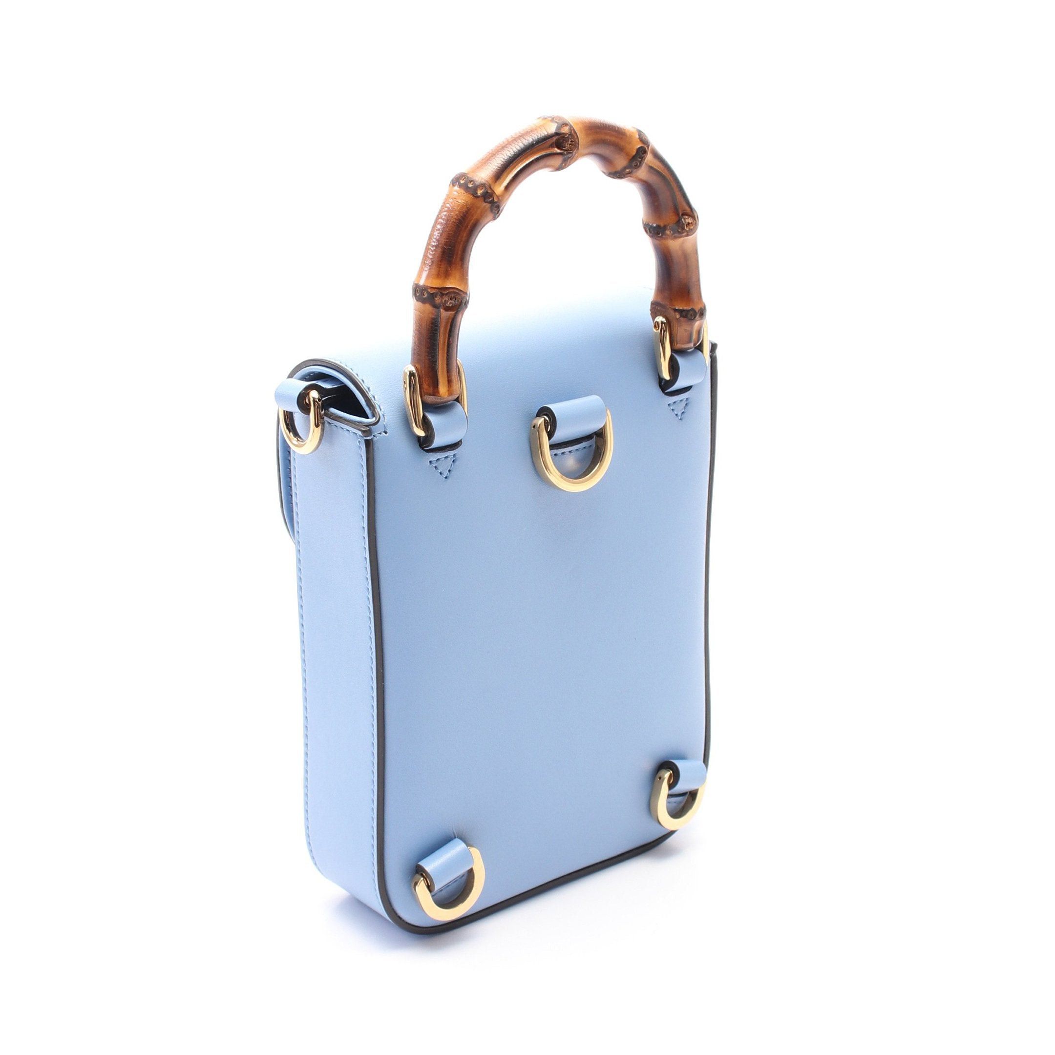 Gucci Gucci Bamboo Handbag Leather Blue 3Way Size ONE SIZE - 2 Thumbnail