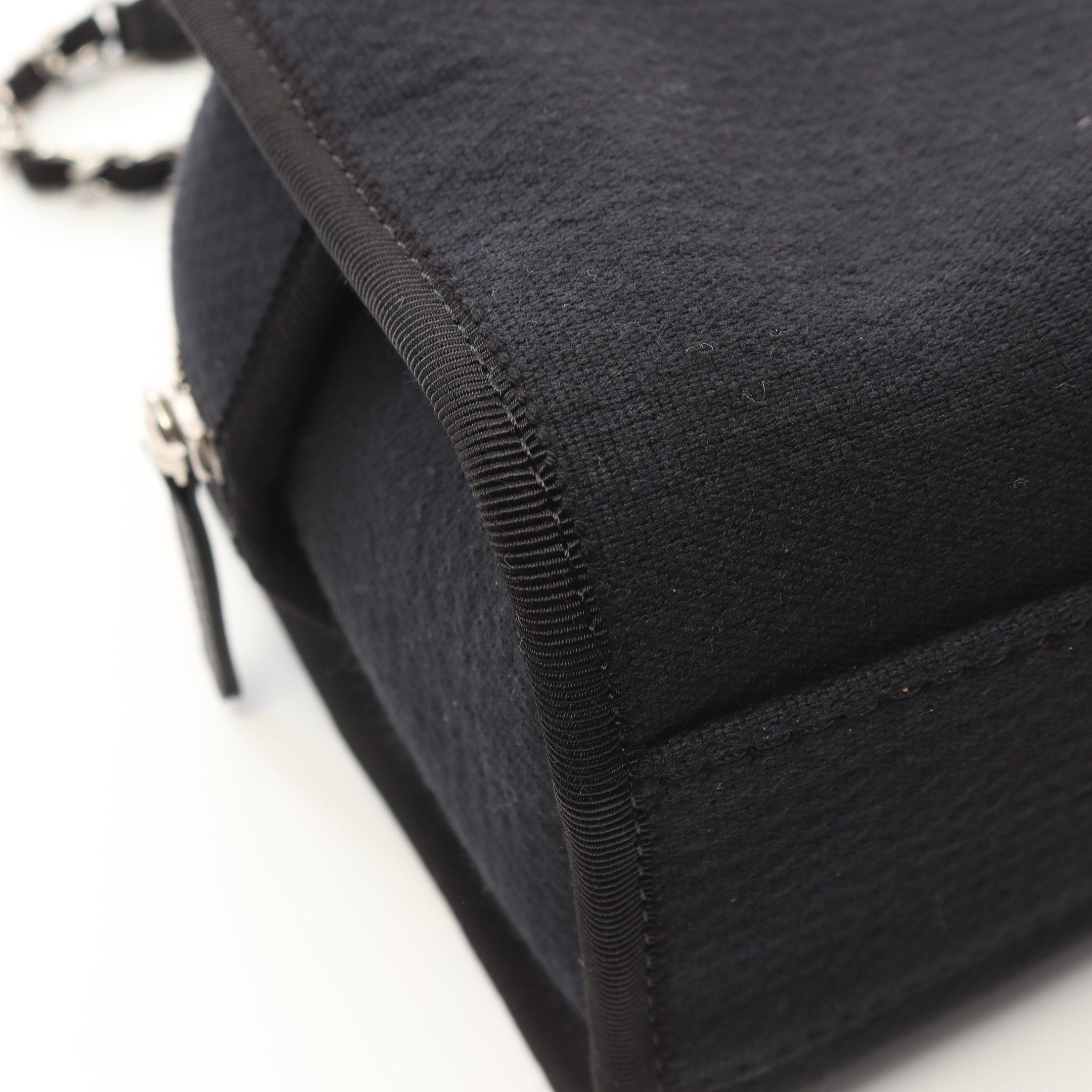 Chanel Chanel Deauville Bowling Bag Chain Shoulder Canvas Leather Black Silver Hardware Size ONE SIZE - 6 Thumbnail