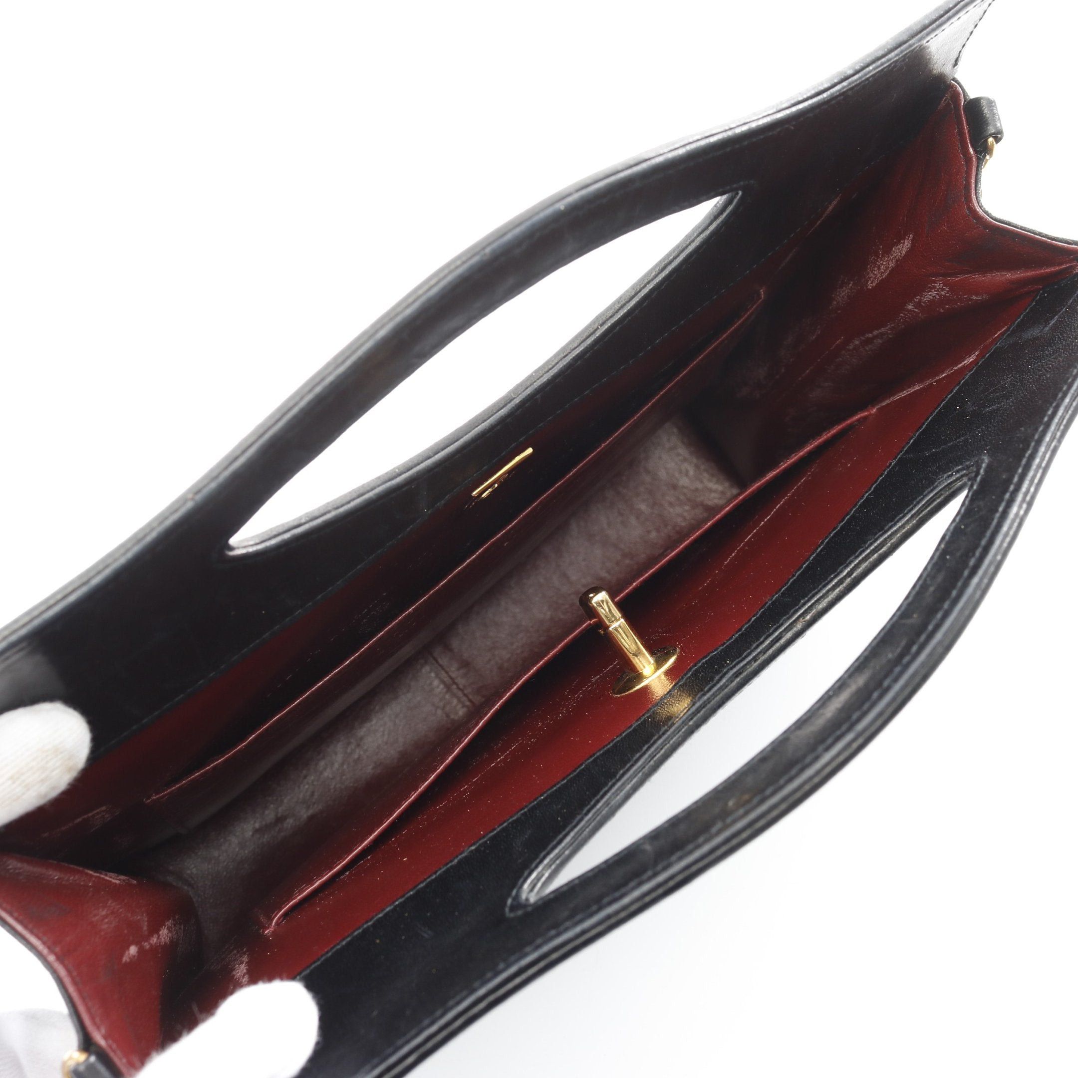 Chanel Chanel Matelasse Handbag Turn Lock Lambskin Black Gold Hardware Size ONE SIZE - 3 Thumbnail