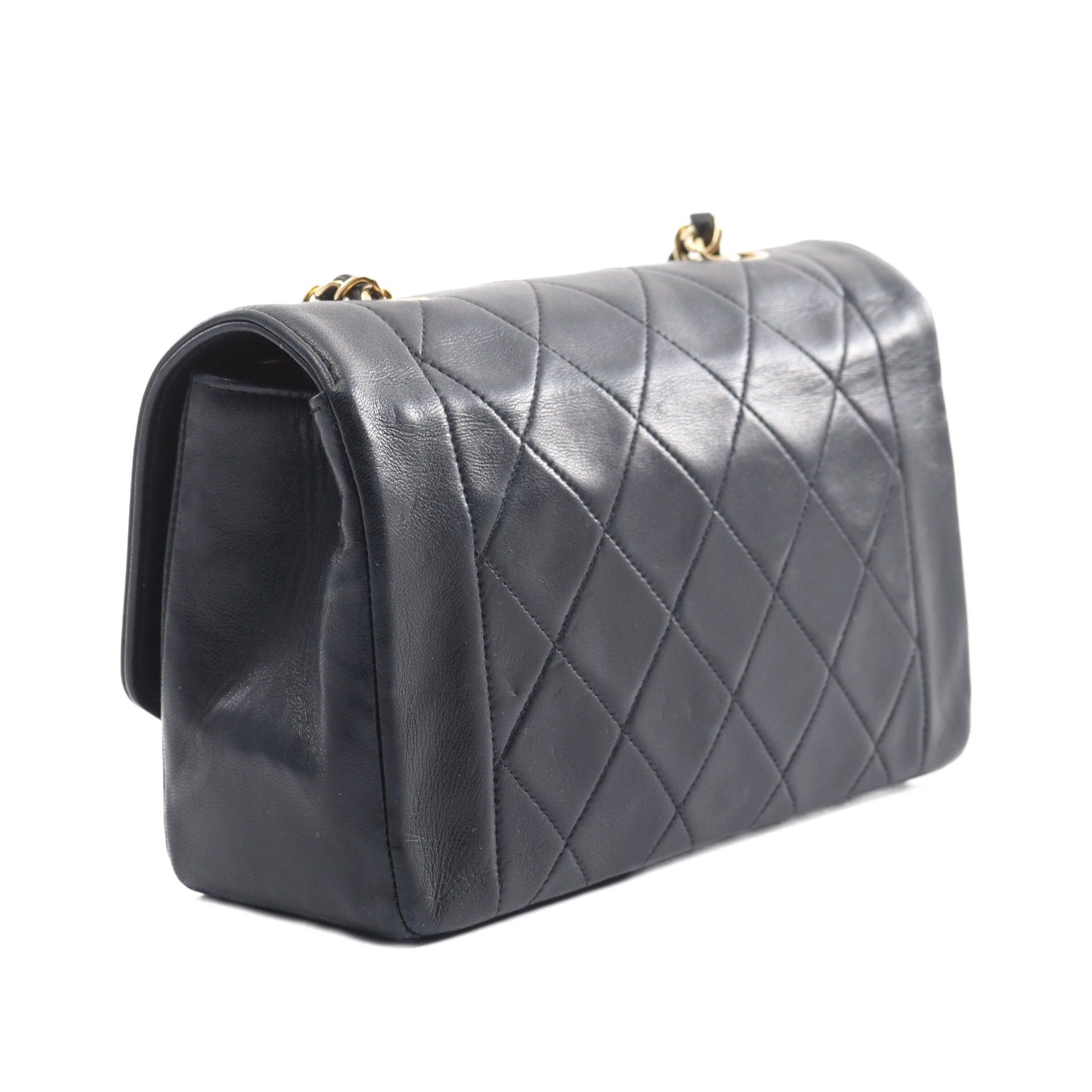 Chanel Chanel Matelasse Diana Flap Chain Shoulder Bag Lambskin Black Gold Hardware Size ONE SIZE - 2 Thumbnail