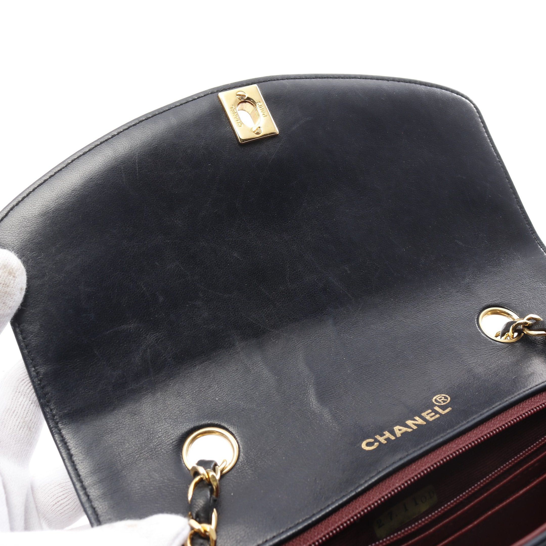 Chanel Chanel Matelasse Diana Flap Chain Shoulder Bag Lambskin Black Gold Hardware Size ONE SIZE - 13 Thumbnail