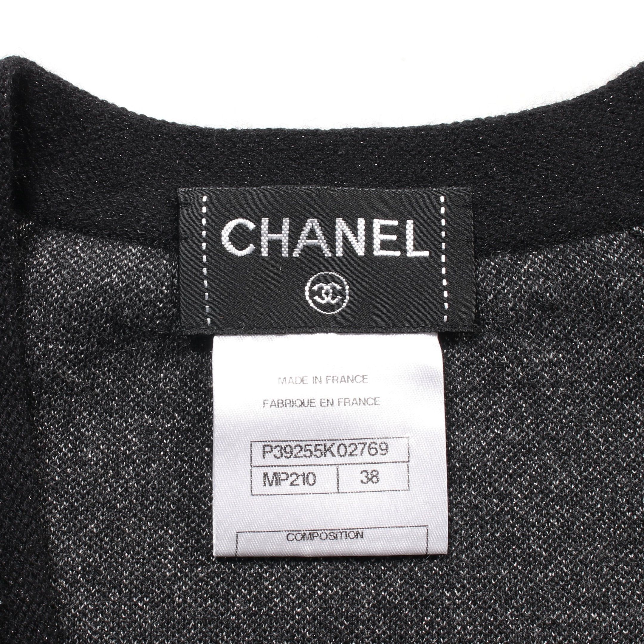 Chanel Chanel Cocomark Button Knitted Jacket Cardigan Cashmere Dark Gray Black Rame Tweed Trim Size ONE SIZE - 3 Thumbnail