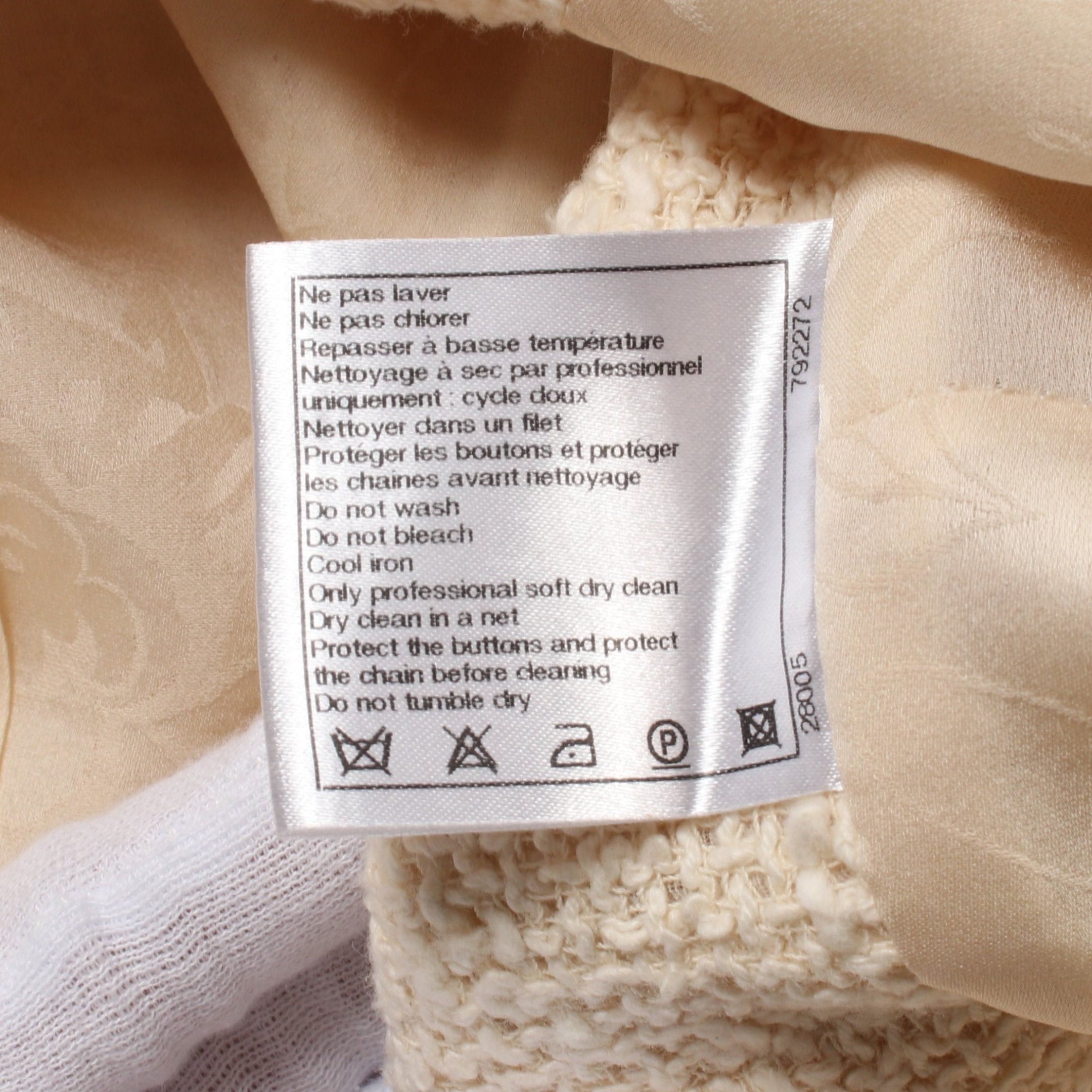 Chanel Chanel Tweed Jacket Cotton Nylon Ivory Side Slit Size ONE SIZE - 5 Thumbnail