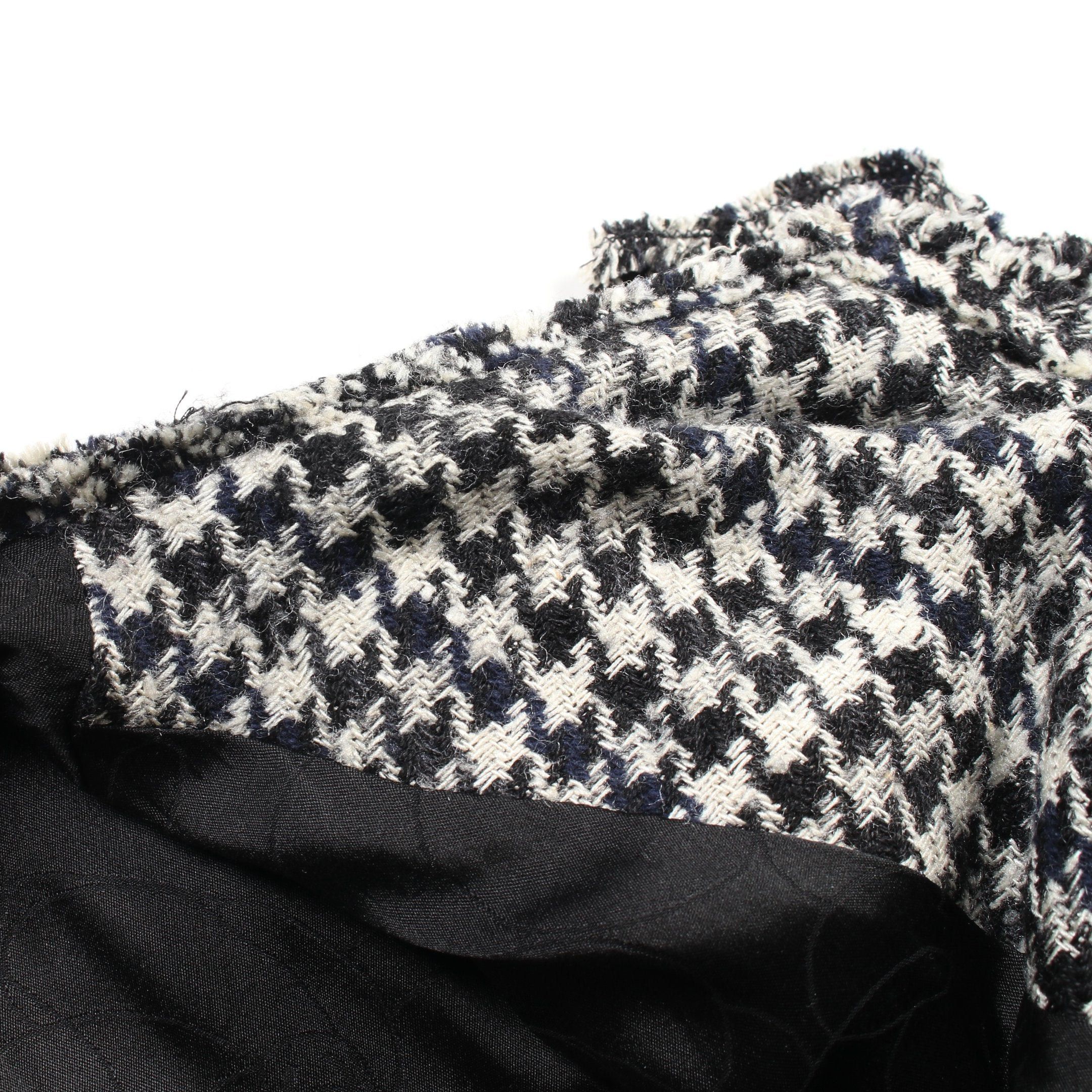 Chanel Chanel Tweed Skirt Suit Set Up Houndstooth Silk Linen Wool Off White Black Navy Fringe 07A Size ONE SIZE - 10 Thumbnail