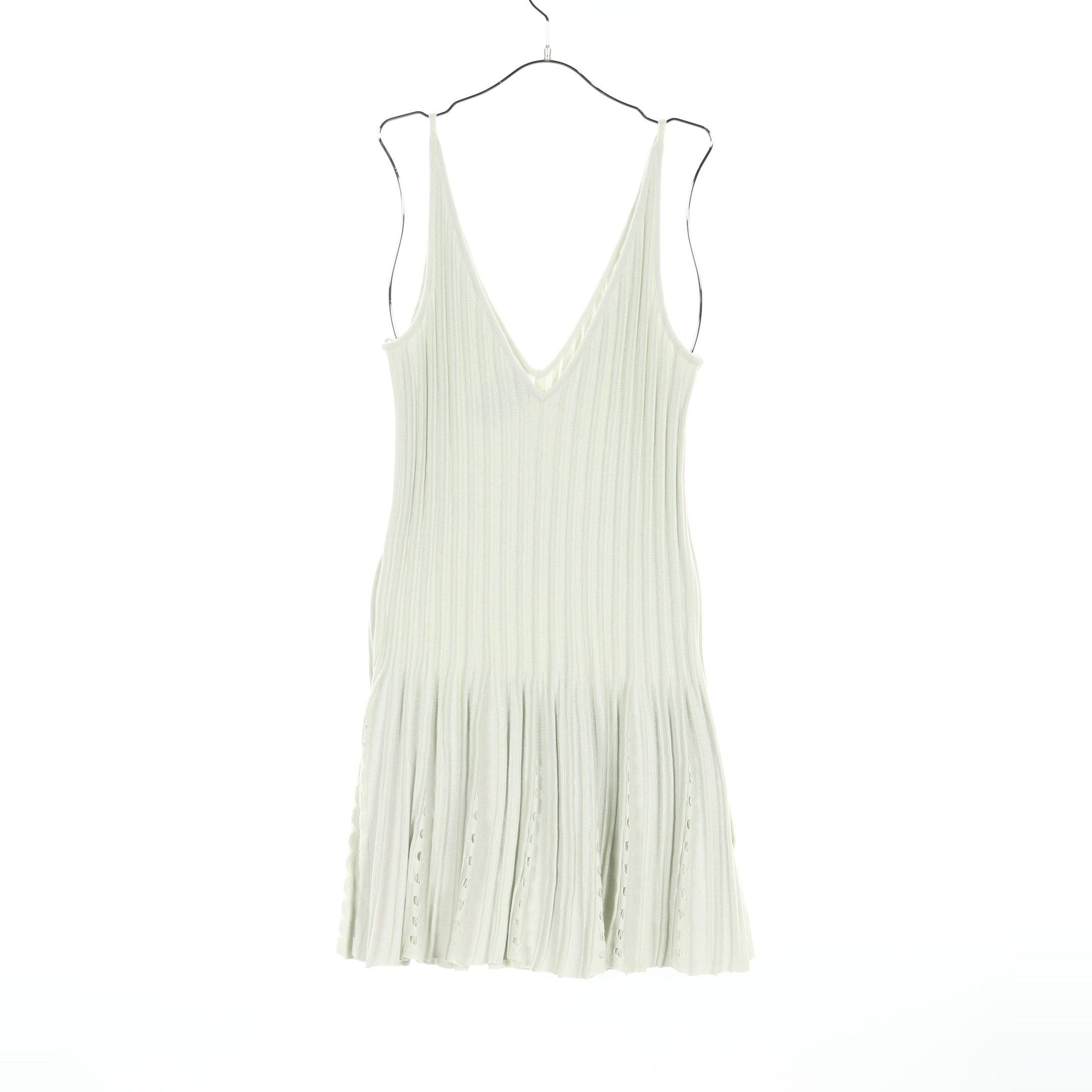 Chanel Chanel Coco Mark Pearl Button Camisole Knit Dress Cotton Rayon Light Green Size ONE SIZE - 2 Thumbnail