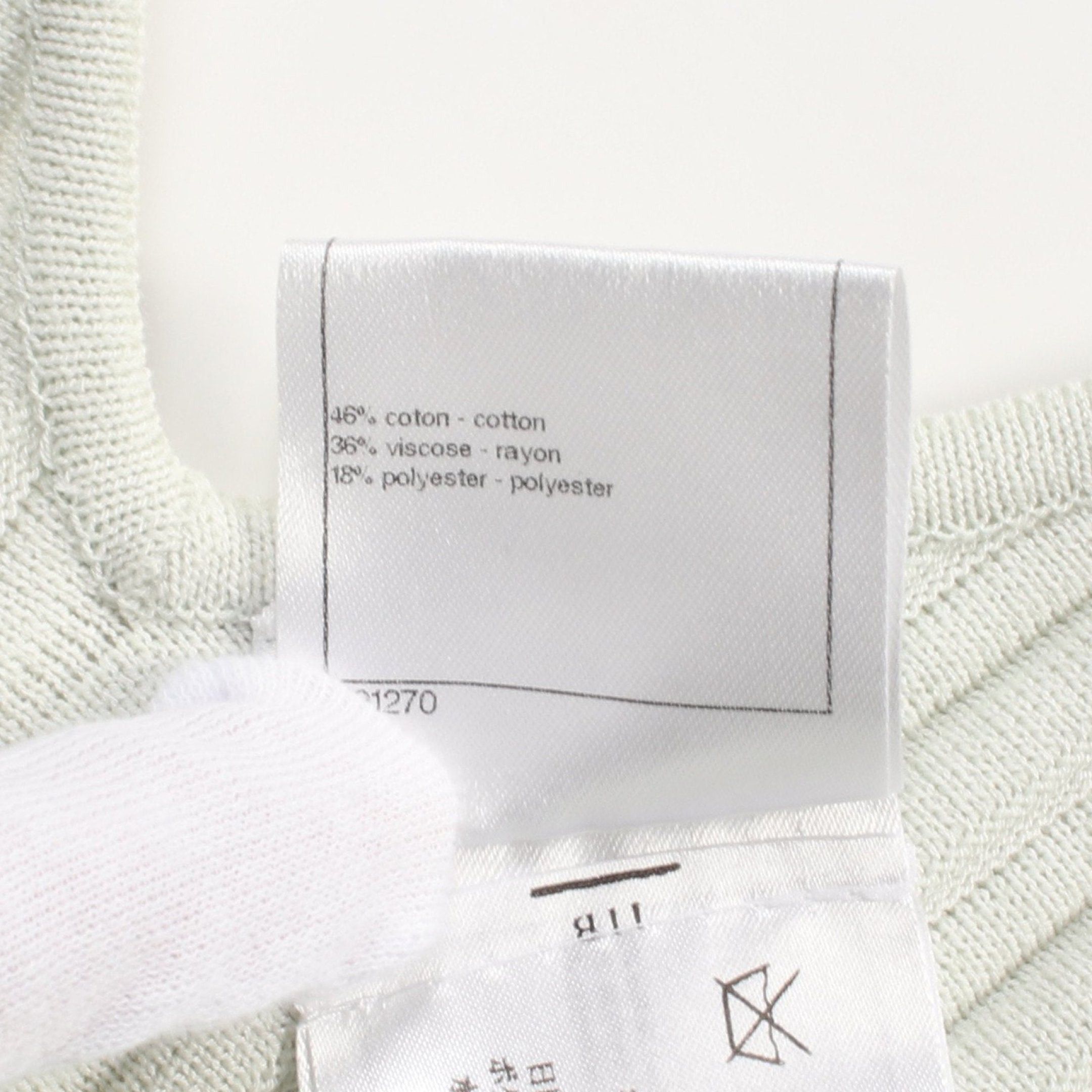 Chanel Chanel Coco Mark Pearl Button Camisole Knit Dress Cotton Rayon Light Green Size ONE SIZE - 4 Thumbnail