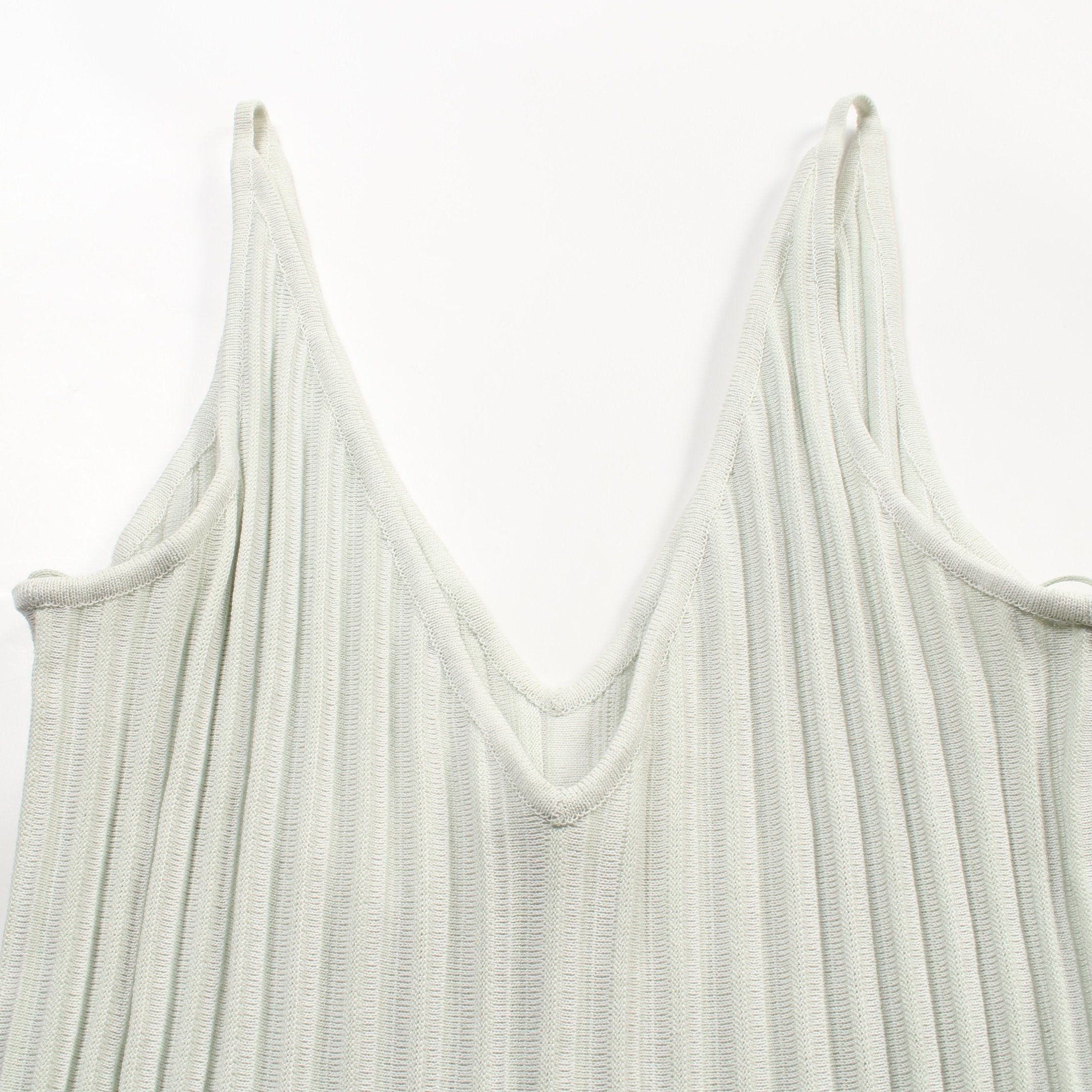 Chanel Chanel Coco Mark Pearl Button Camisole Knit Dress Cotton Rayon Light Green Size ONE SIZE - 7 Thumbnail