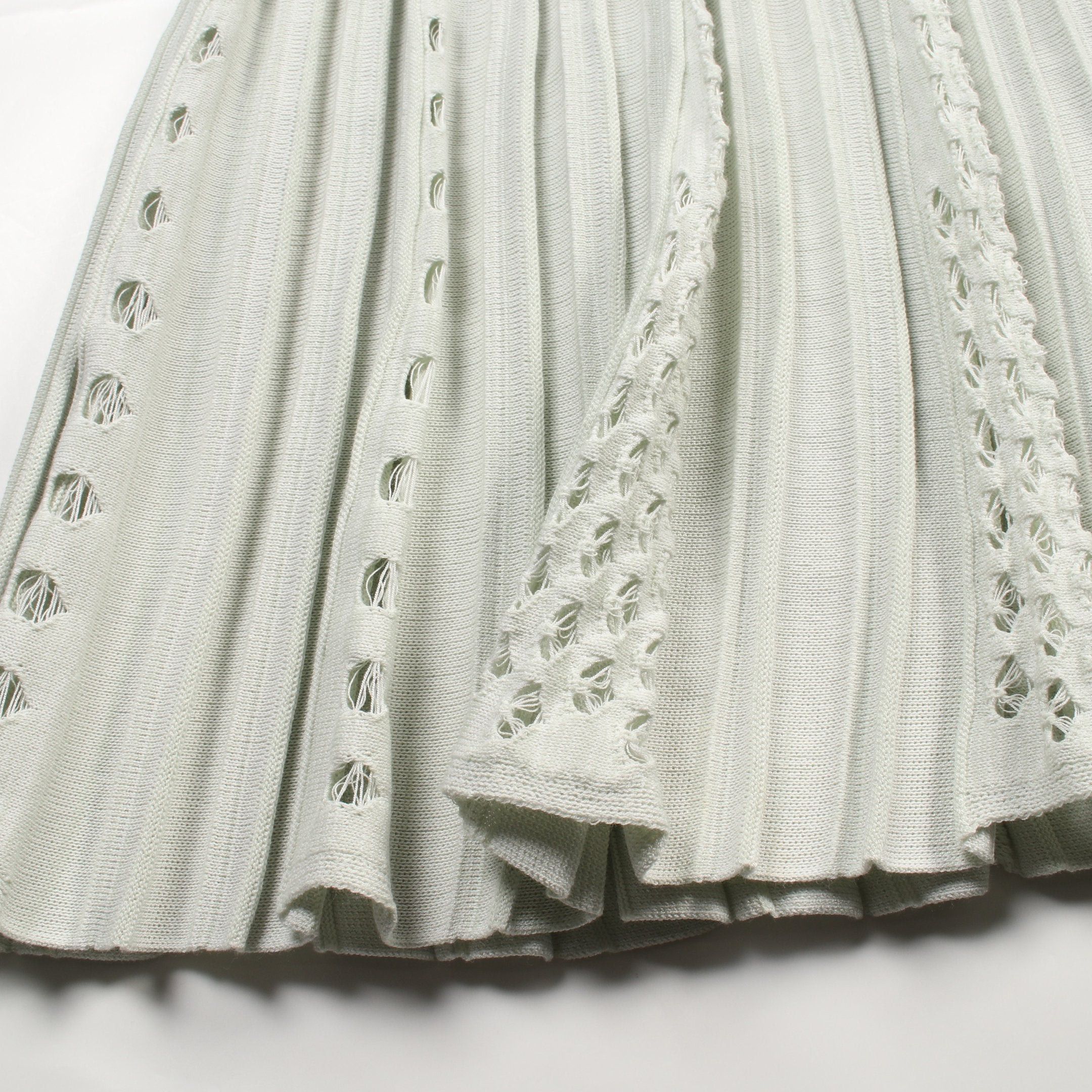 Chanel Chanel Coco Mark Pearl Button Camisole Knit Dress Cotton Rayon Light Green Size ONE SIZE - 9 Thumbnail