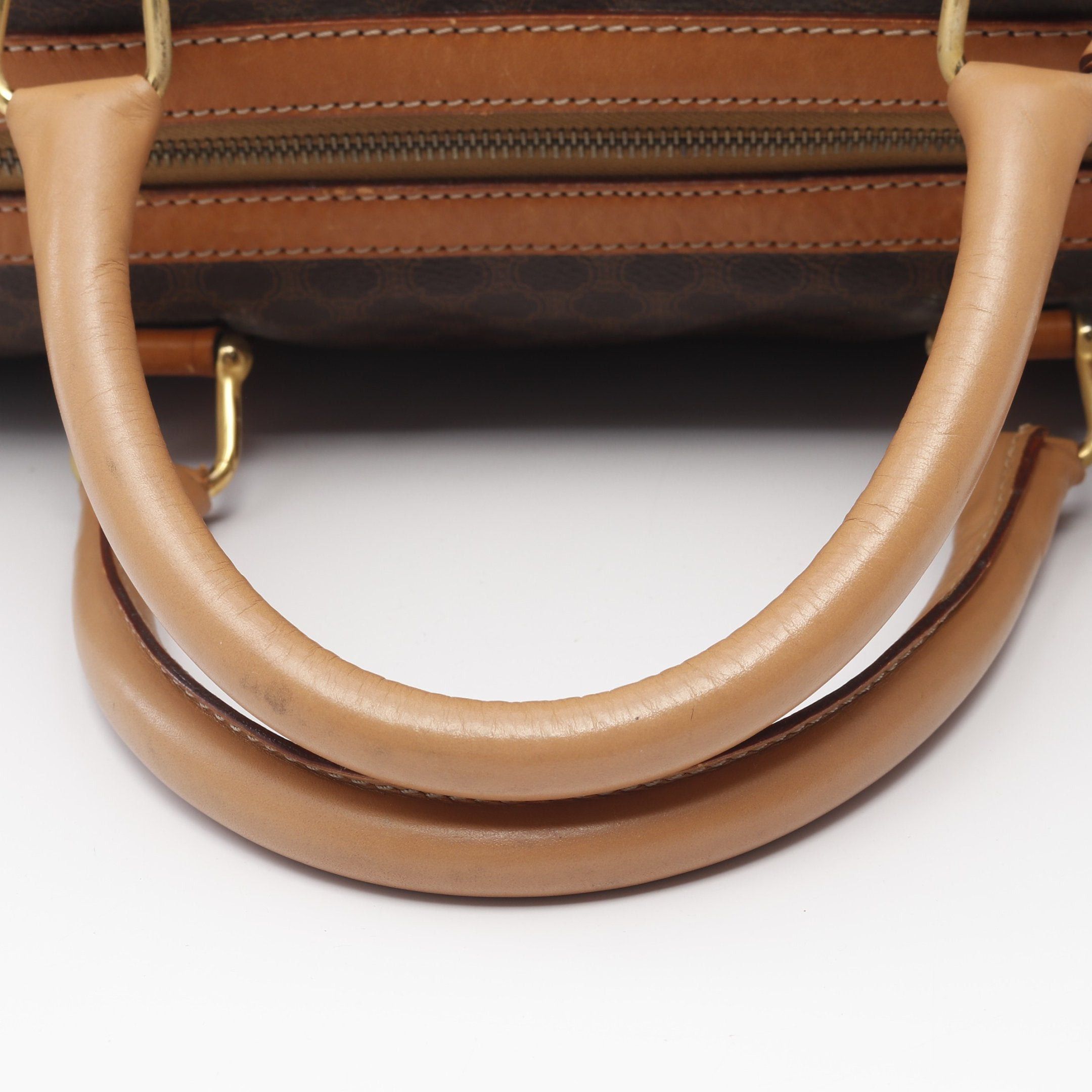 Celine Celine Macadam Boston Bag Leather Dark Brown Size ONE SIZE - 9 Thumbnail