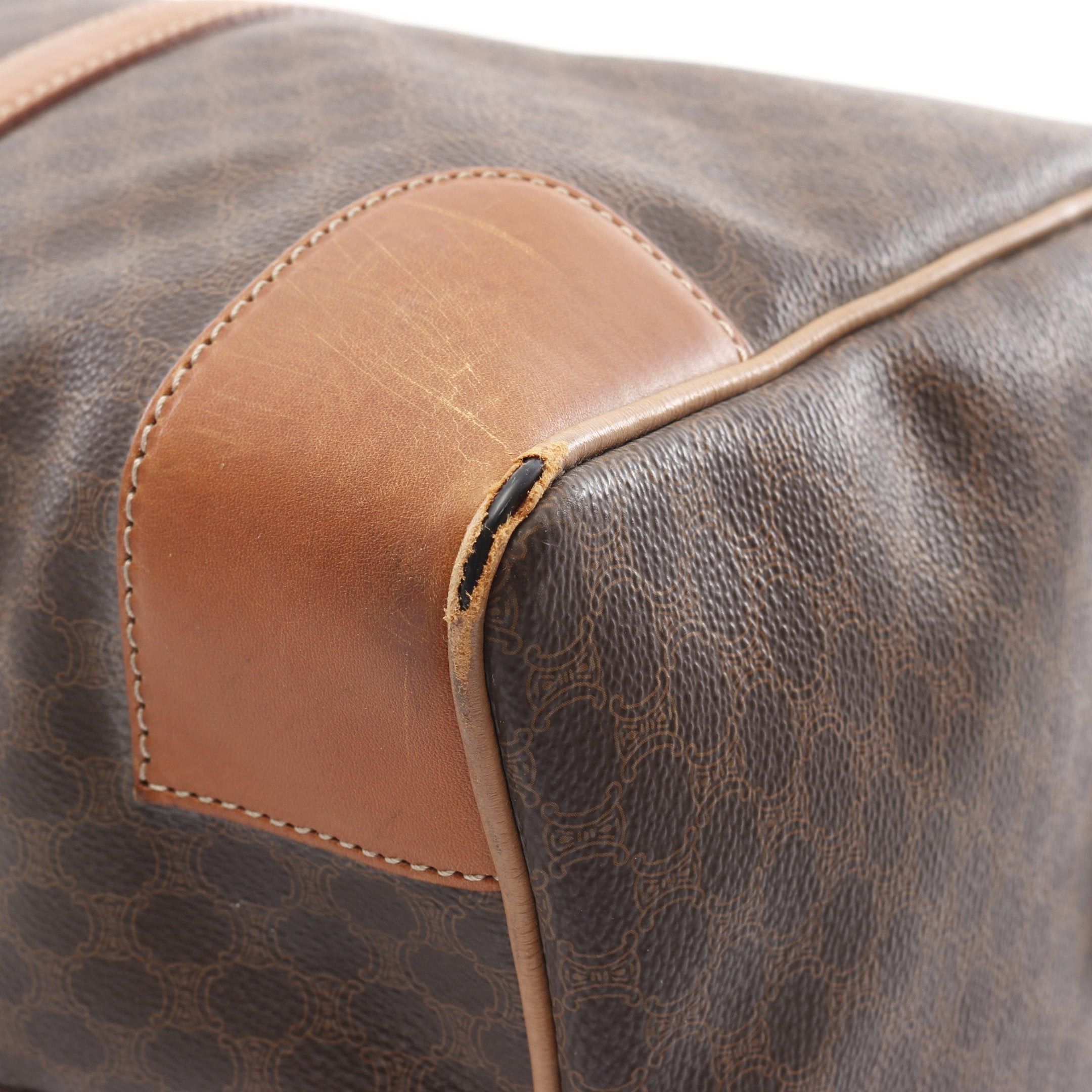 Celine Celine Macadam Boston Bag Leather Dark Brown Size ONE SIZE - 6 Thumbnail
