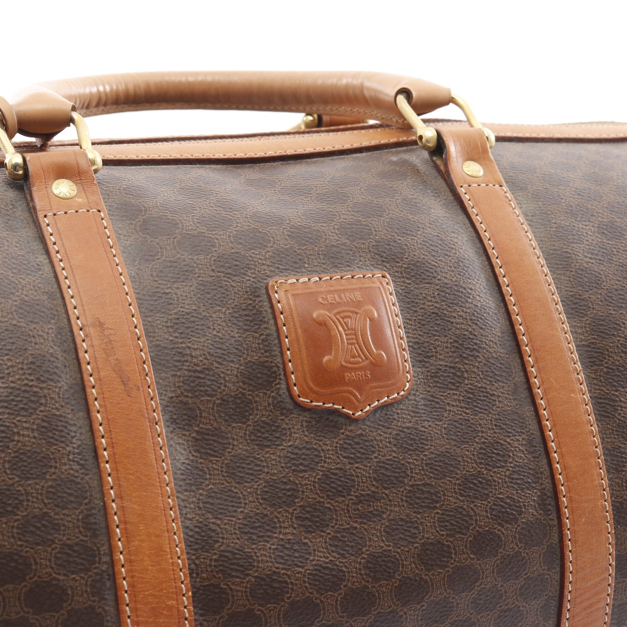 Celine Celine Macadam Boston Bag Leather Dark Brown Size ONE SIZE - 7 Thumbnail
