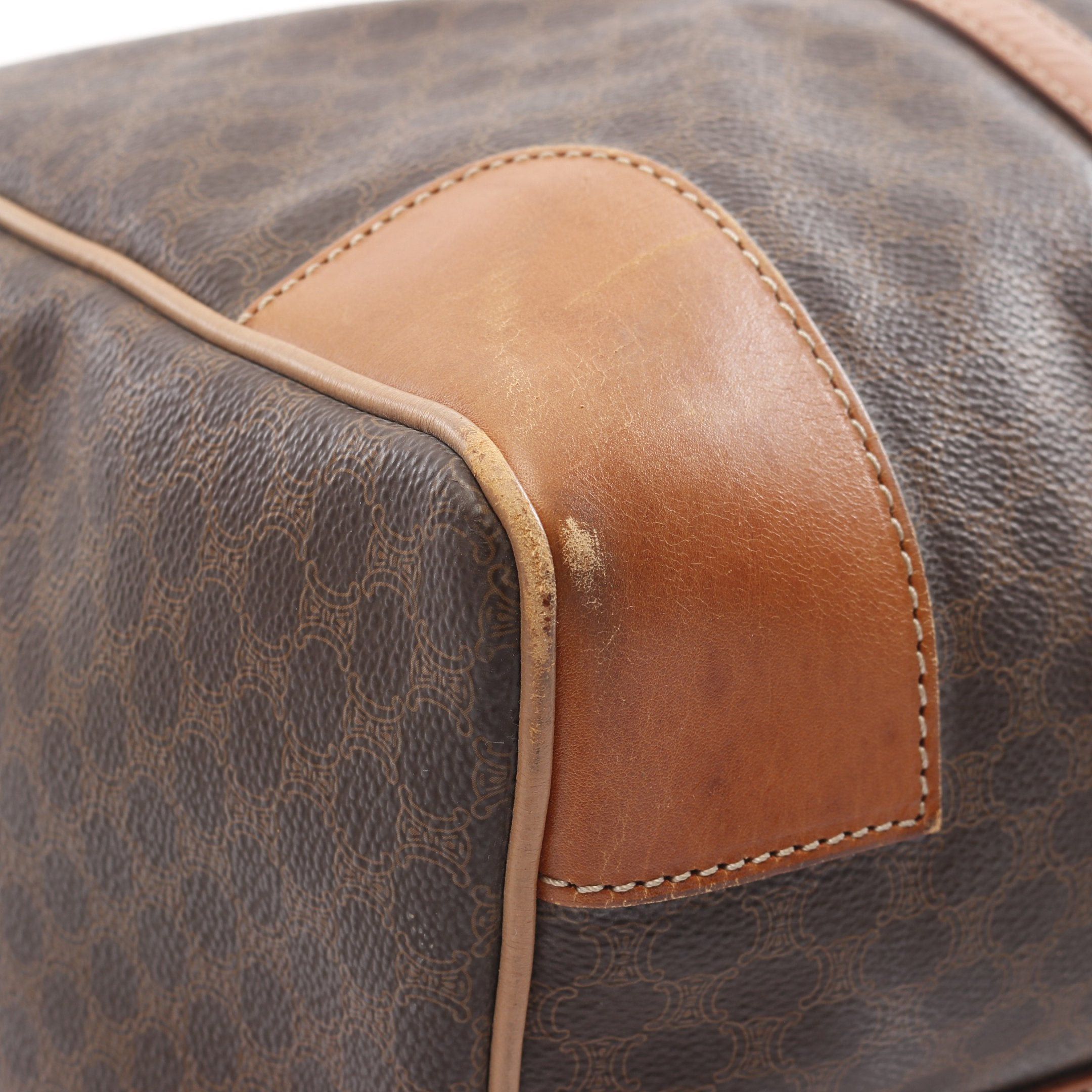 Celine Celine Macadam Boston Bag Leather Dark Brown Size ONE SIZE - 5 Thumbnail
