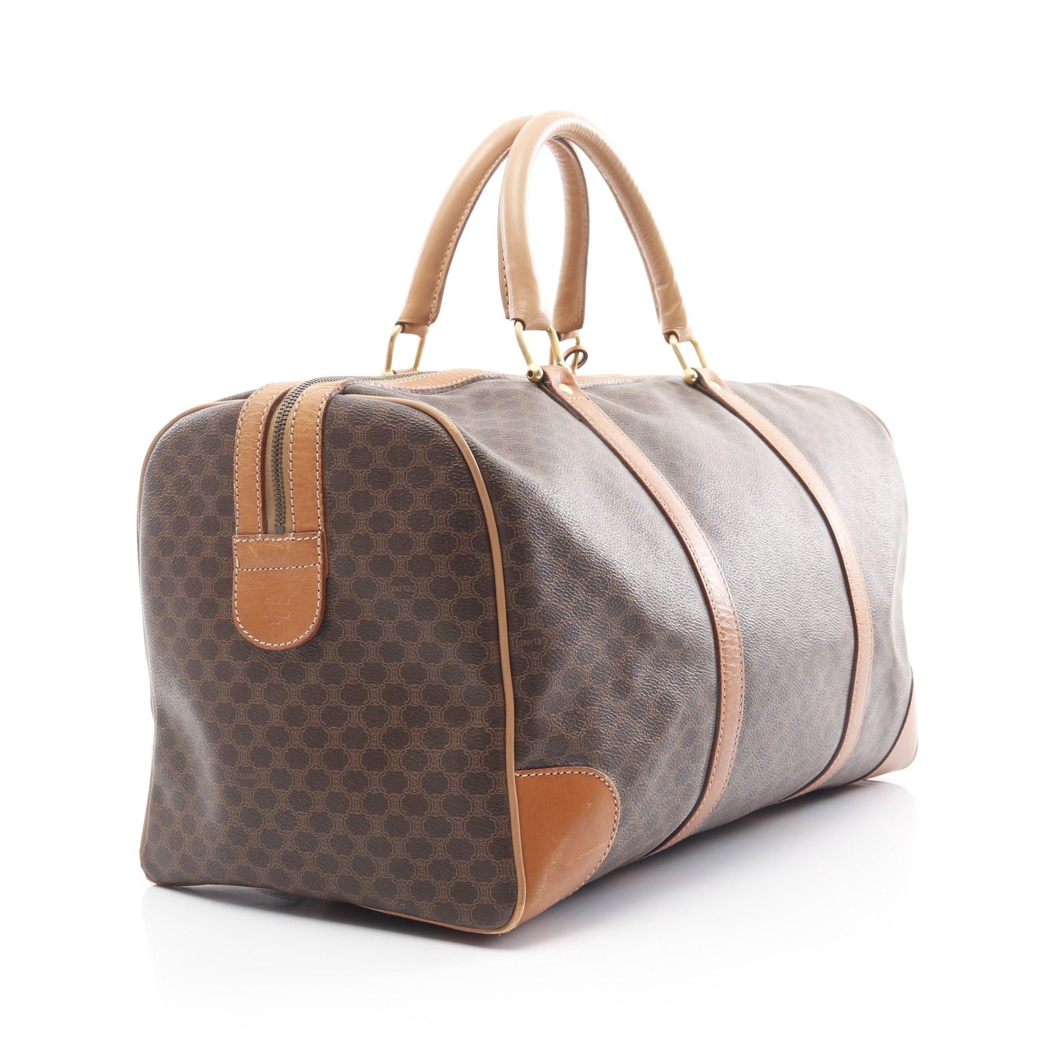 Celine Celine Macadam Boston Bag Leather Dark Brown Size ONE SIZE - 2 Thumbnail