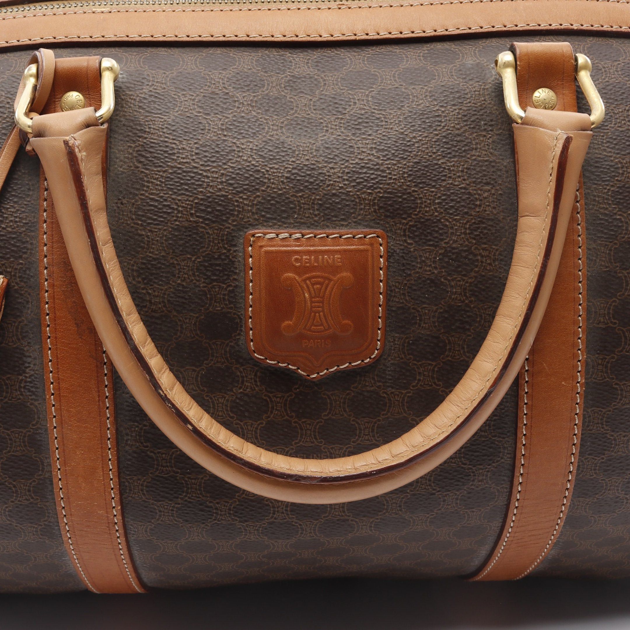 Celine Celine Macadam Boston Bag Leather Dark Brown Size ONE SIZE - 12 Thumbnail