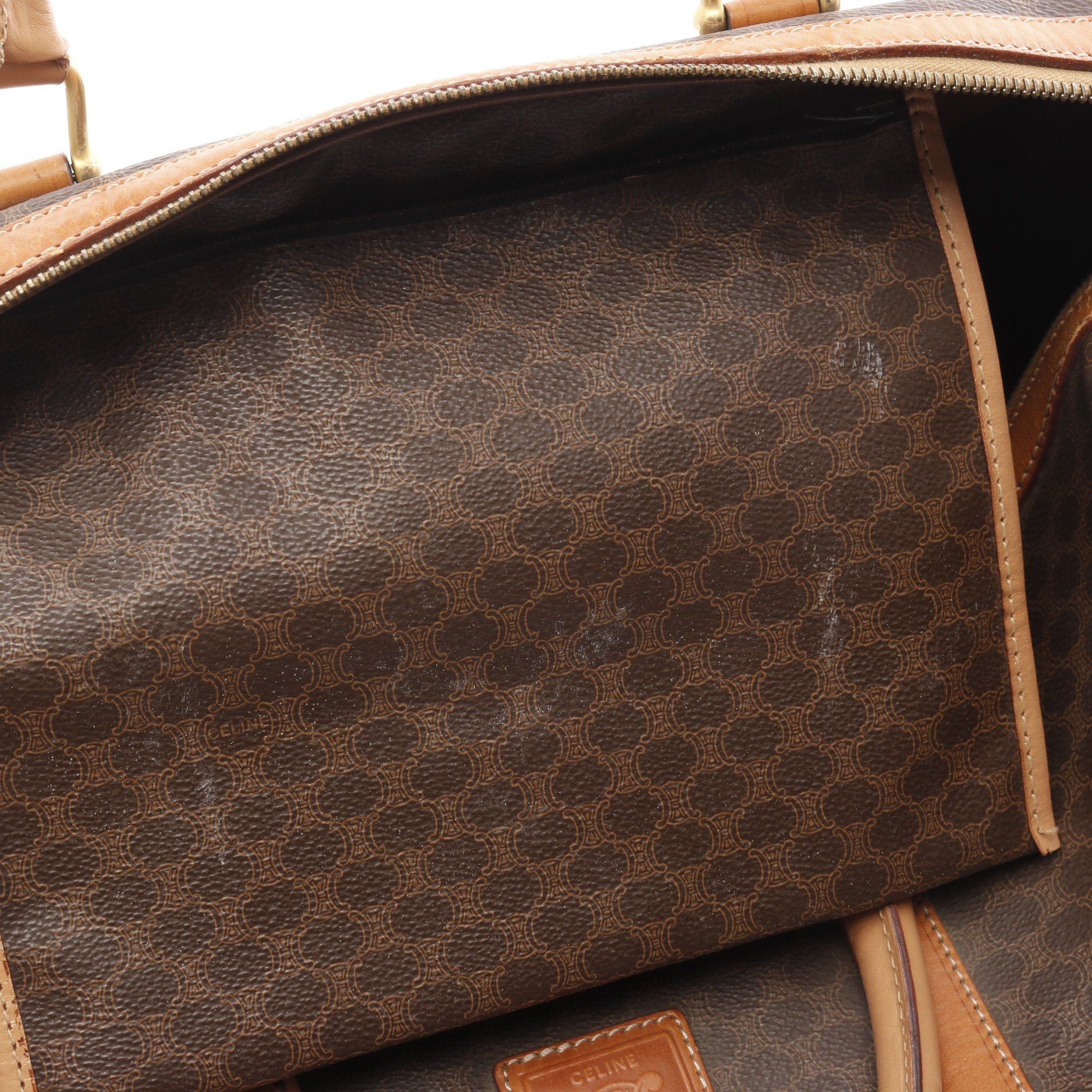 Celine Celine Macadam Boston Bag Leather Dark Brown Size ONE SIZE - 10 Thumbnail