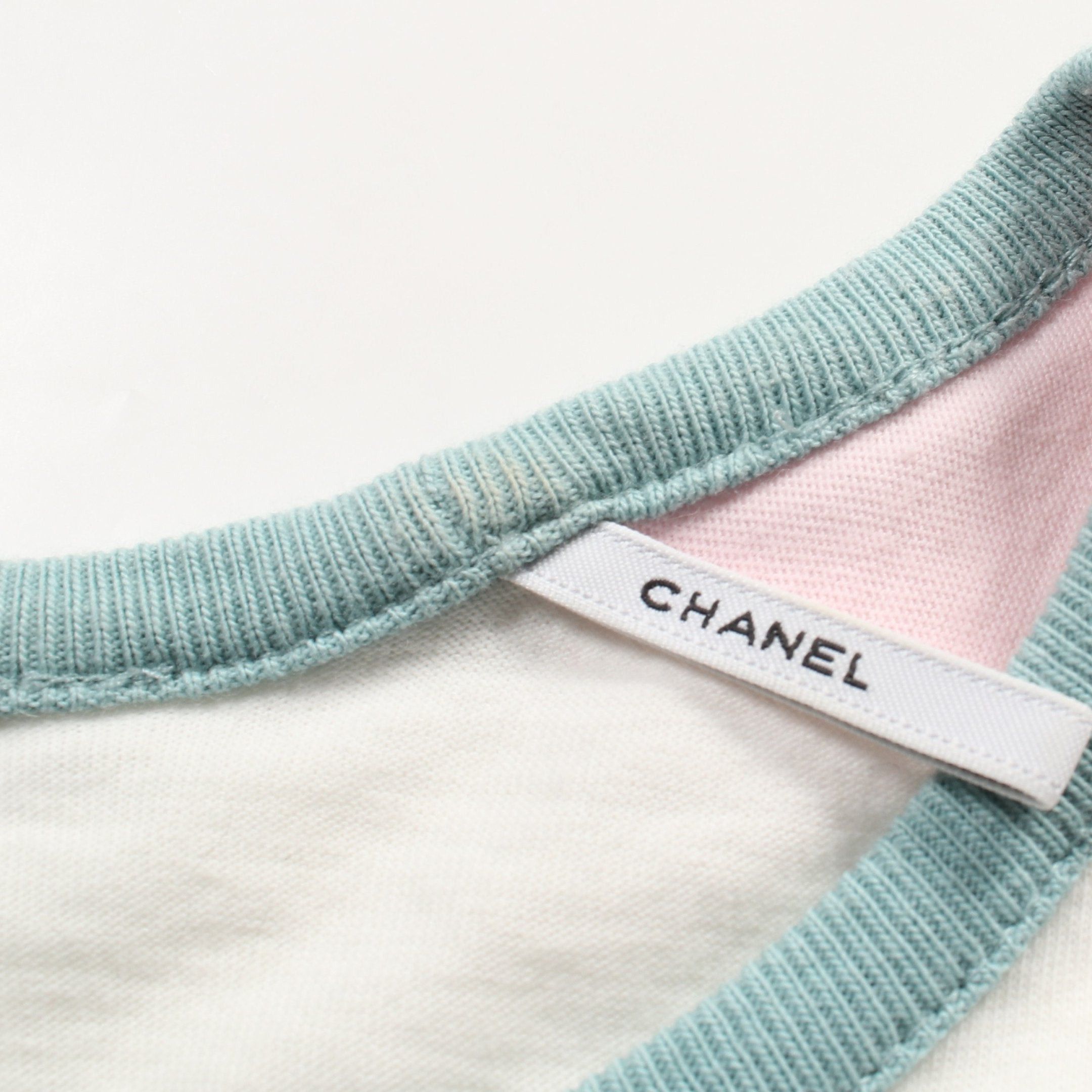 Chanel Chanel Coco Mark T-Shirt Crew Neck Cotton White Pink Multicolor Size ONE SIZE - 6 Thumbnail