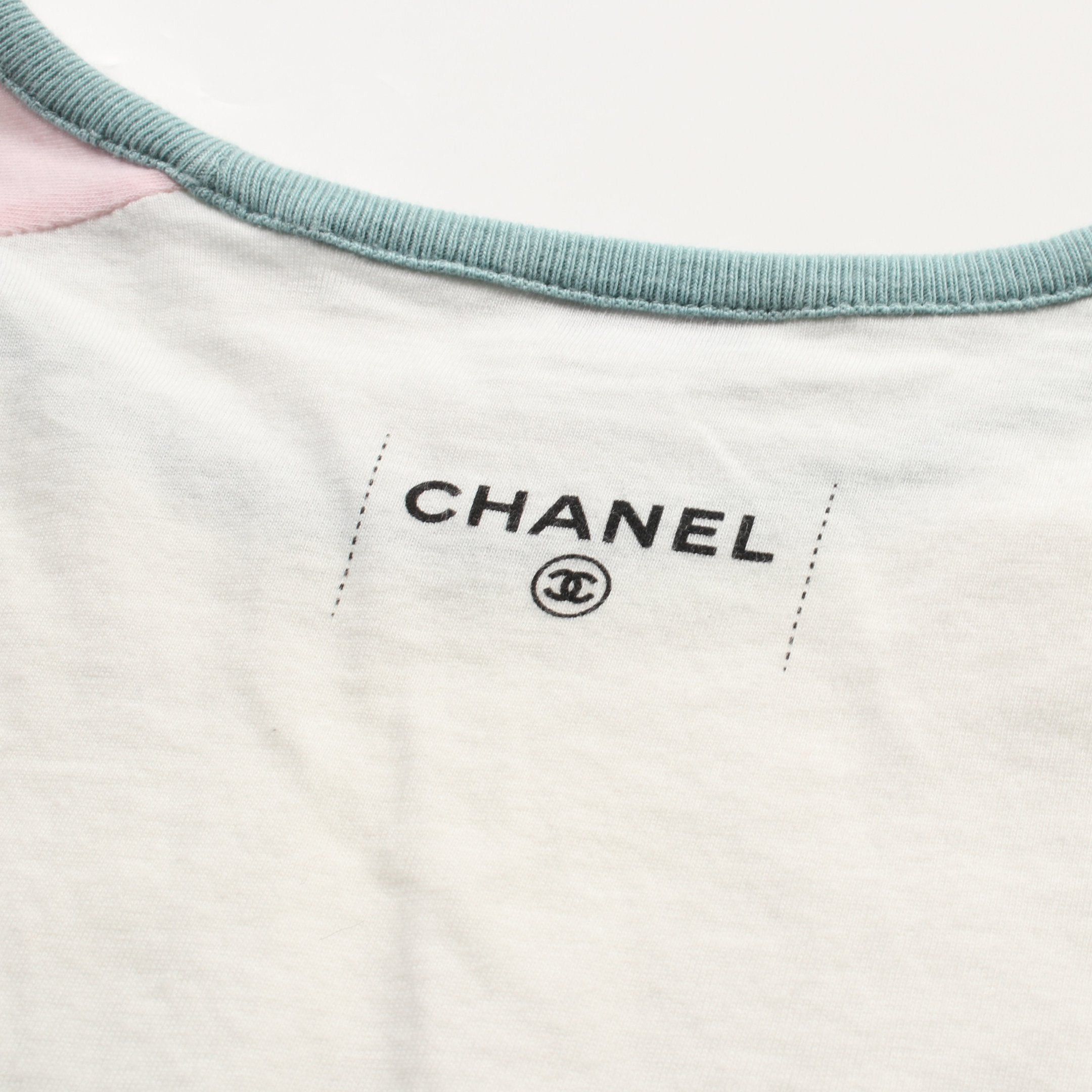 Chanel Chanel Coco Mark T-Shirt Crew Neck Cotton White Pink Multicolor Size ONE SIZE - 12 Thumbnail