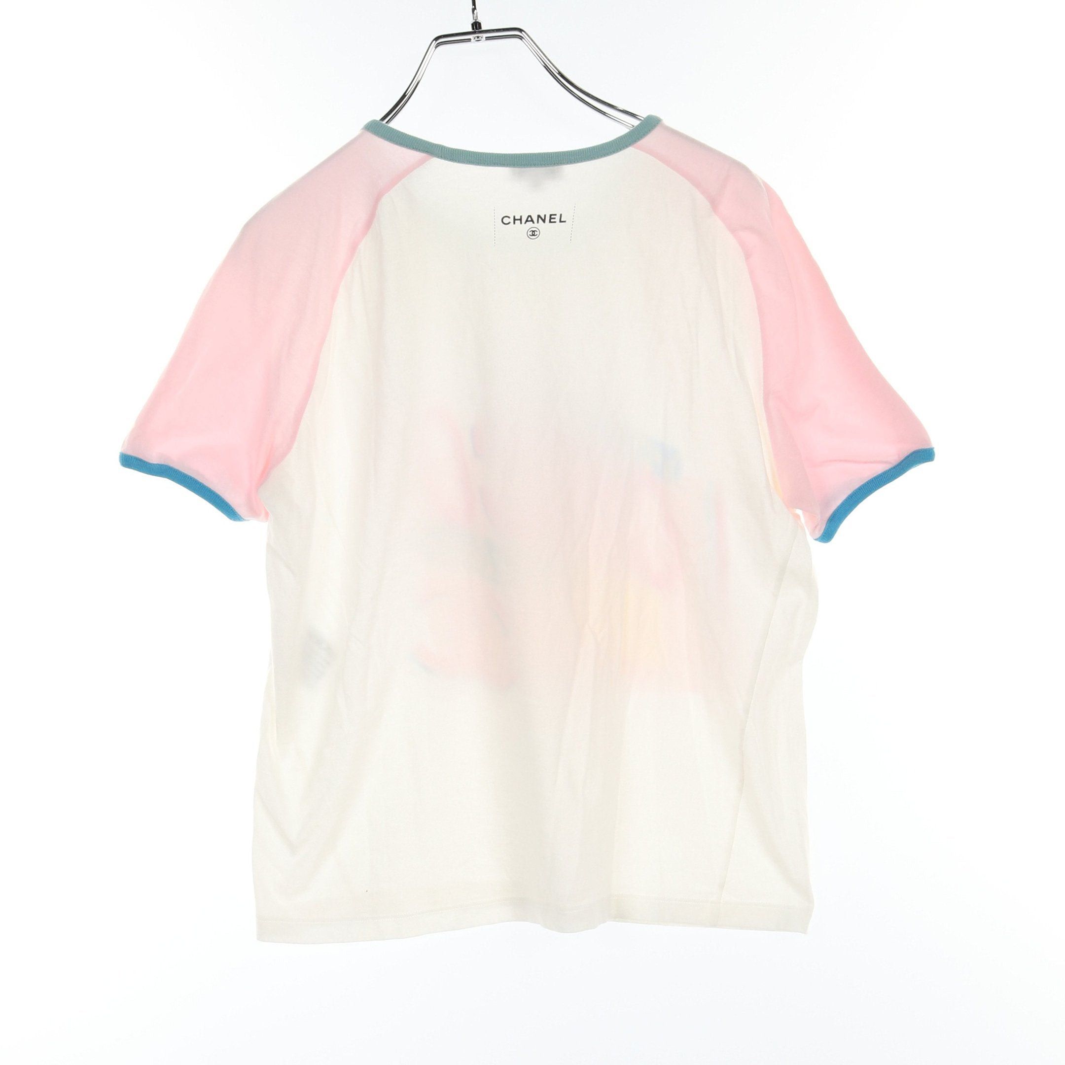 Chanel Chanel Coco Mark T-Shirt Crew Neck Cotton White Pink Multicolor Size ONE SIZE - 2 Thumbnail