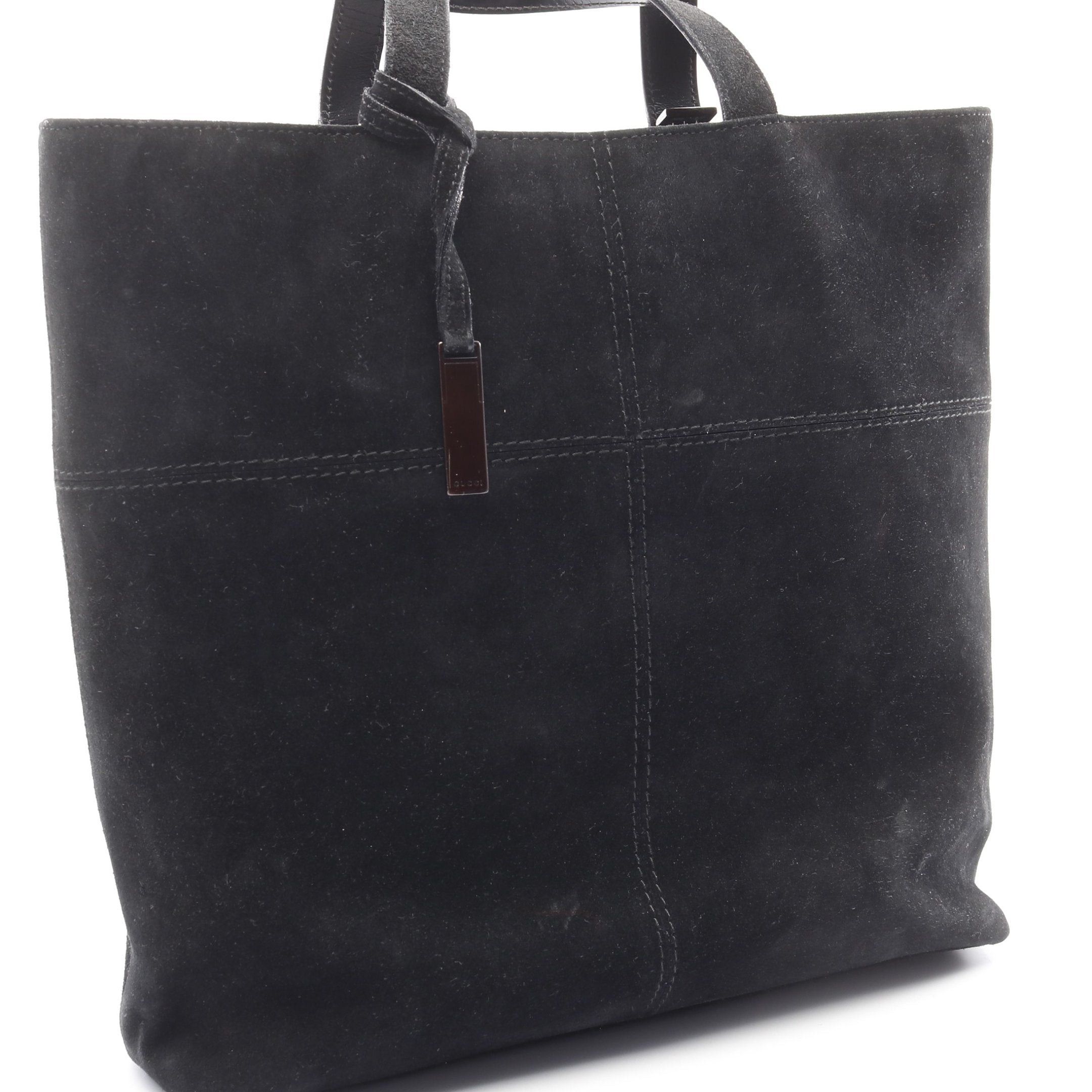 Gucci Gucci Handbag Tote Bag Suede Leather Black Size ONE SIZE - 7 Thumbnail
