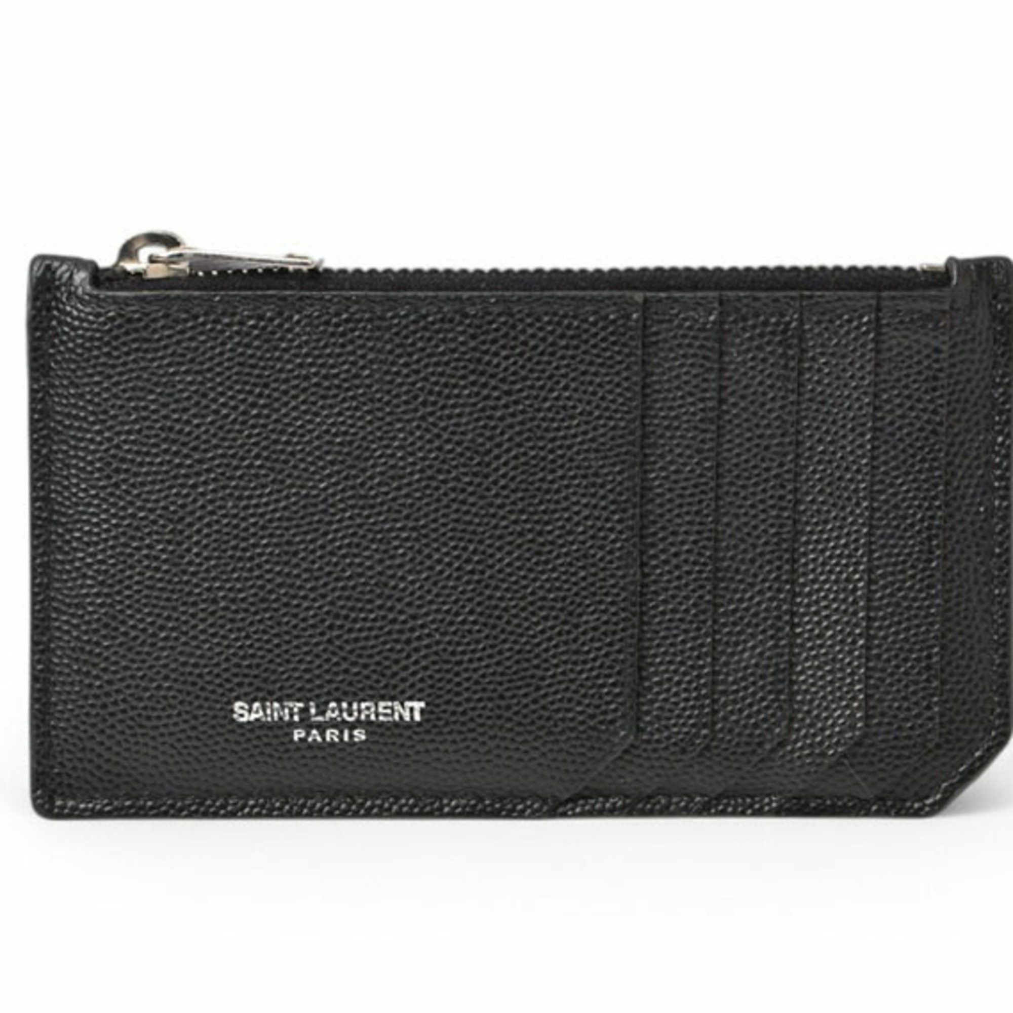 Yves Saint Laurent Yves Saint Laurent YSL SAINT LAURENT PARIS Coin Case Card Ship Pouch Calf Leather Black 458589 Size ONE SIZE - 2 Thumbnail
