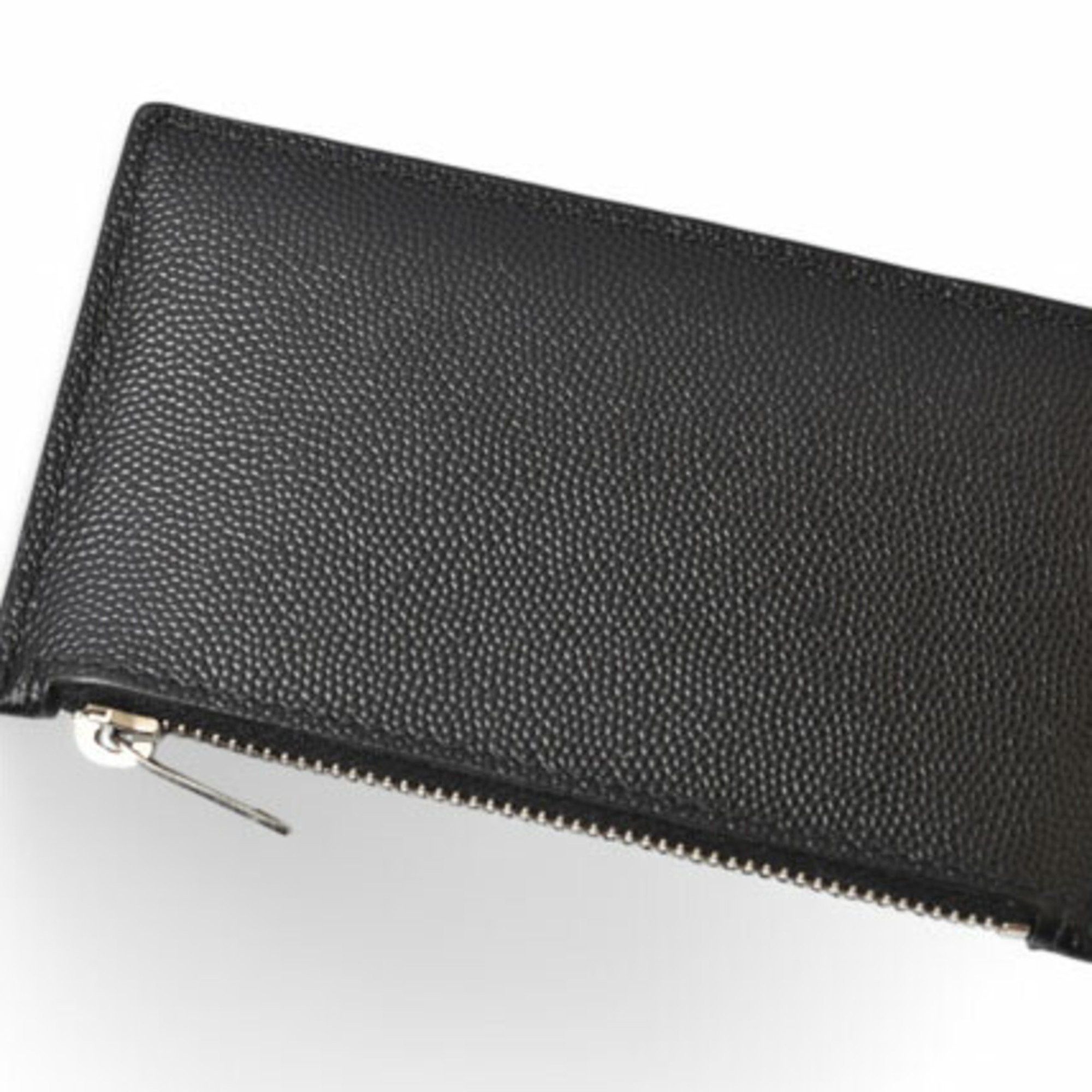 Yves Saint Laurent Yves Saint Laurent YSL SAINT LAURENT PARIS Coin Case Card Ship Pouch Calf Leather Black 458589 Size ONE SIZE - 4 Thumbnail