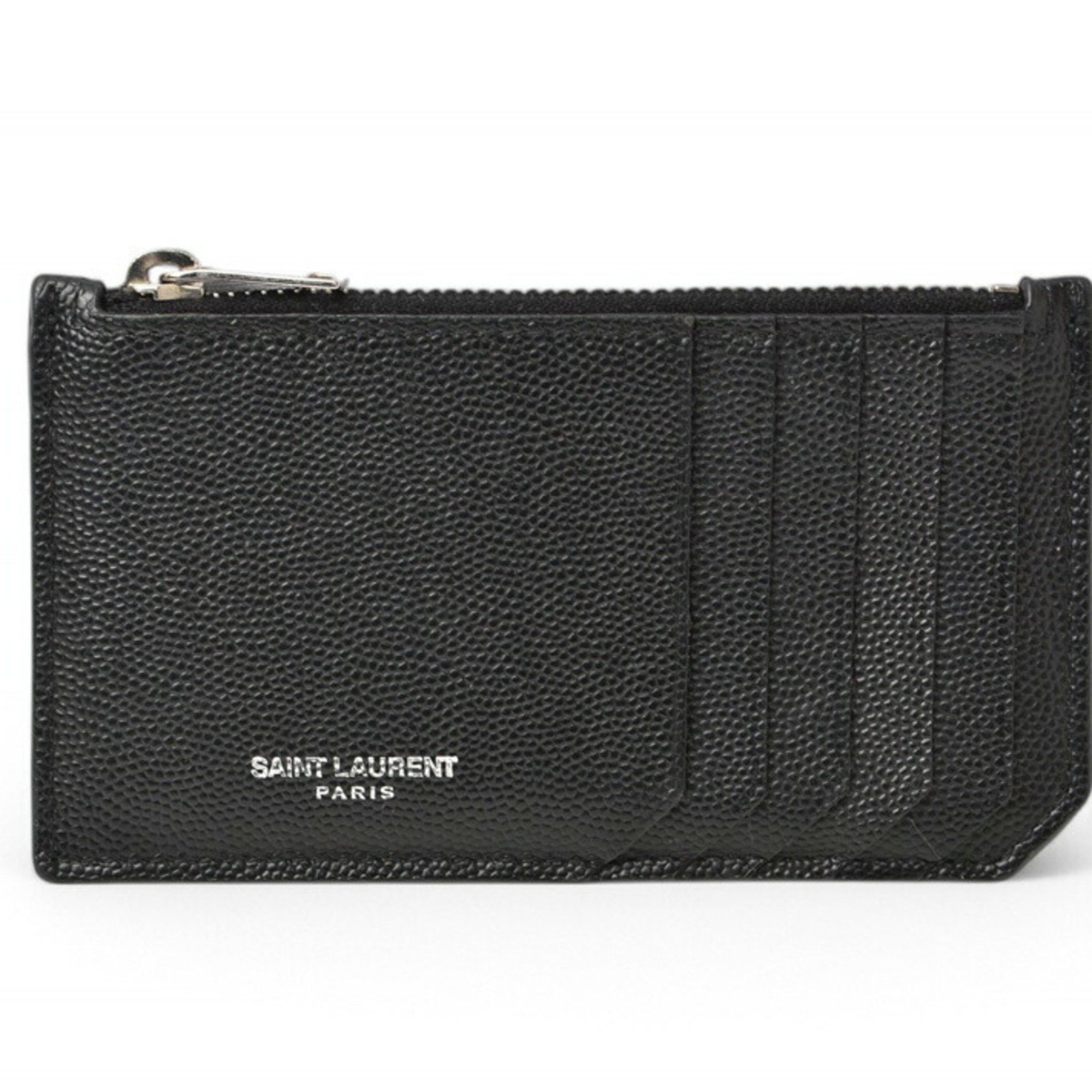 Yves Saint Laurent Yves Saint Laurent YSL SAINT LAURENT PARIS Coin Case Card Ship Pouch Calf Leather Black 458589 Size ONE SIZE - 10 Thumbnail